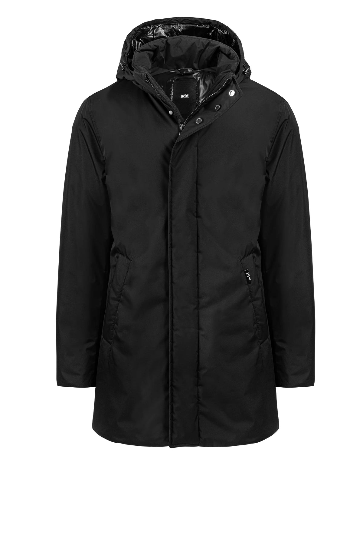 Piumino in Nylon Lungo con Cappuccio Removibile
