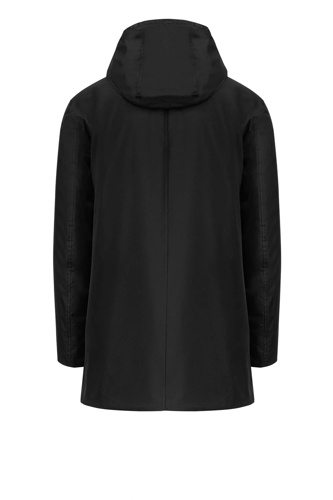 Piumino in Nylon Lungo con Cappuccio Removibile
