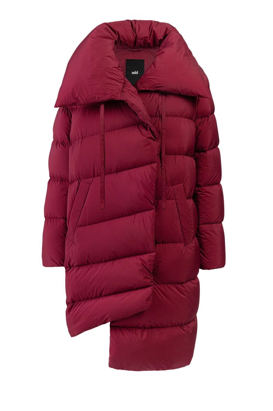 Piumino Lungo in Nylon Opaco con Maxi Collo