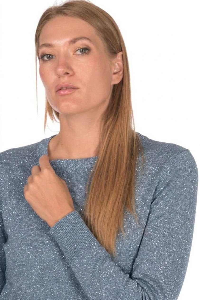 Girocollo con spacchi in Cashmere e Viscosa