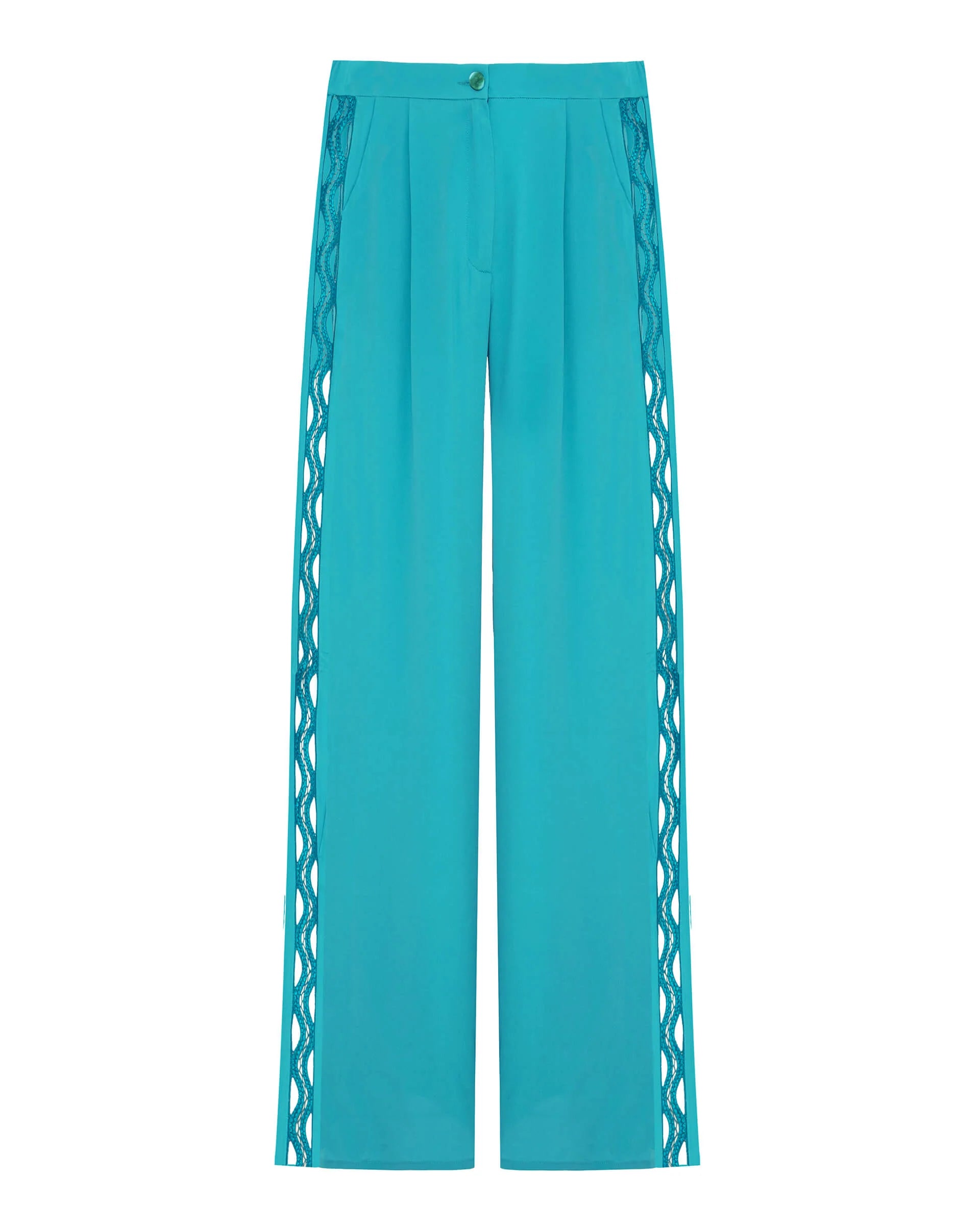 Pantaloni Palazzo con Inserto Laterale