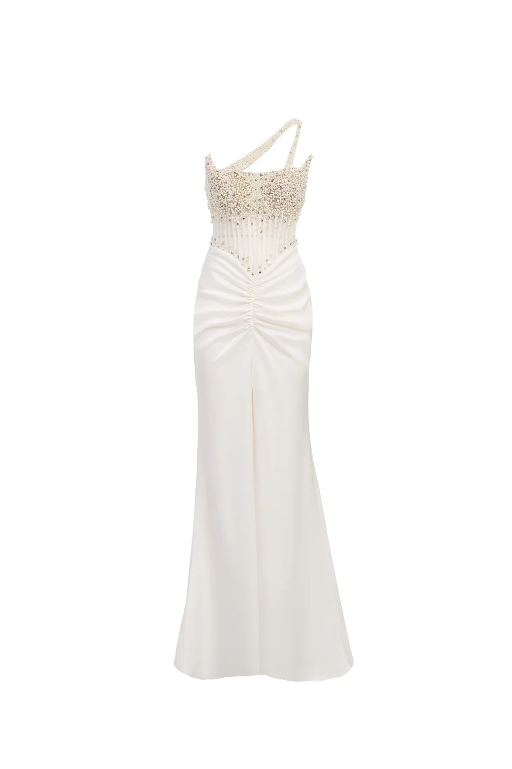 Abito Sirena Drappeggiato Con Bustier e Stola