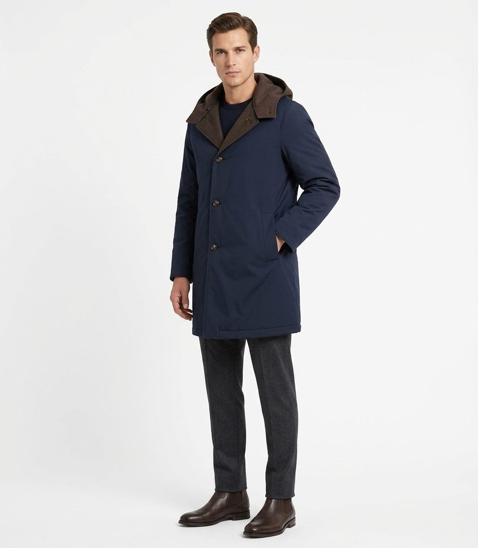 Cappotto Reversibile con Cappuccio Removibile