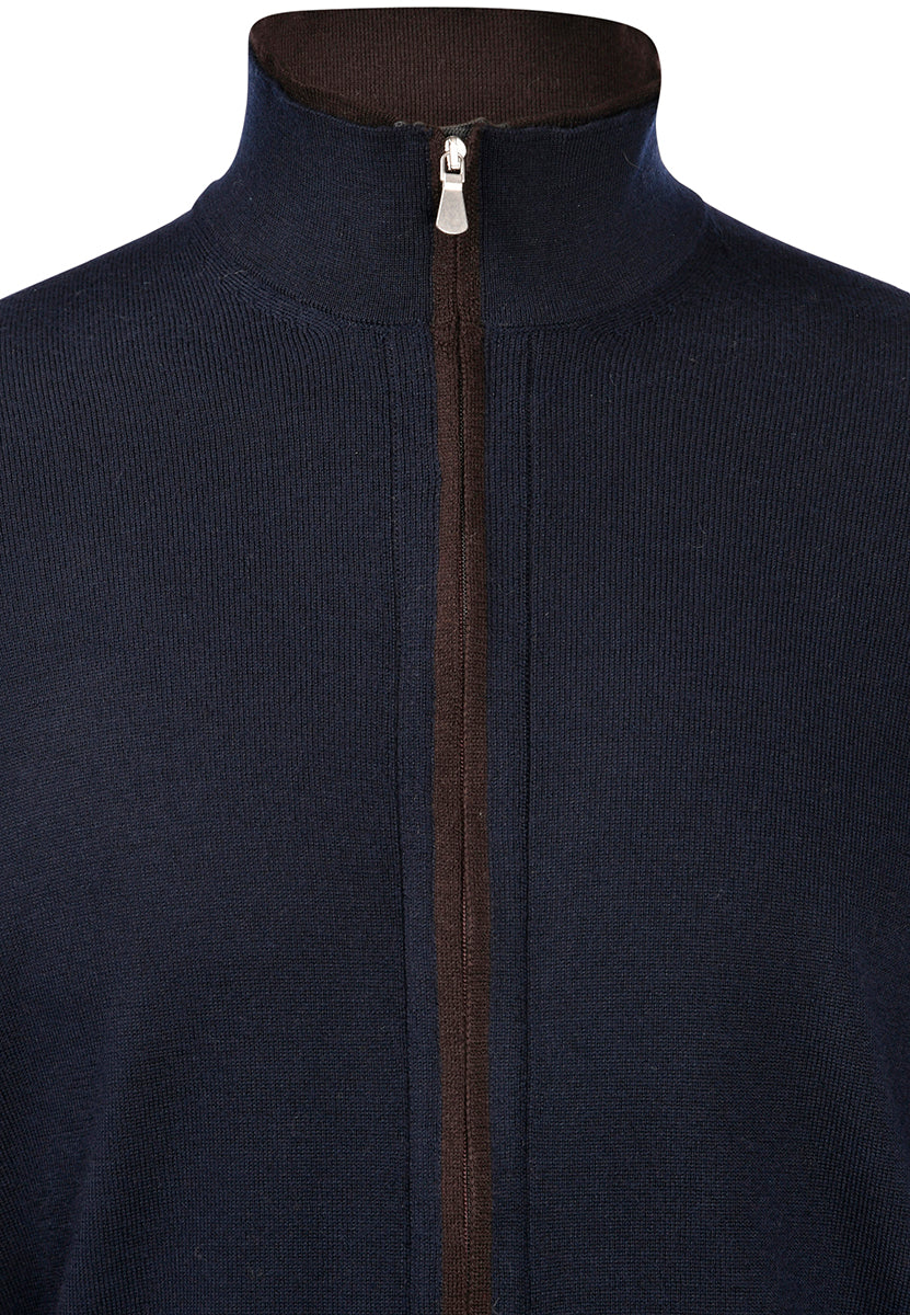 Maglia Con Zip E Bottoni A Contrasto