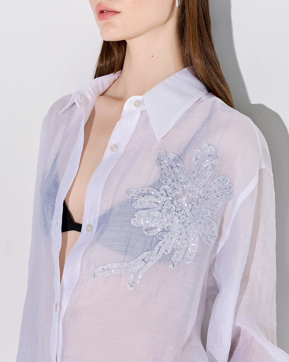 Camicia con Ricami e Paillettes