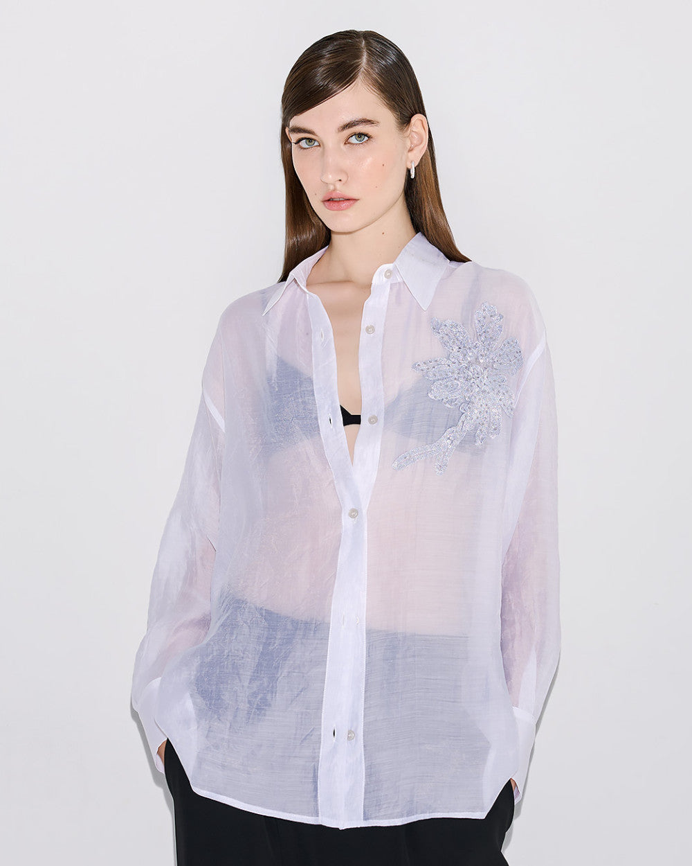 Camicia con Ricami e Paillettes