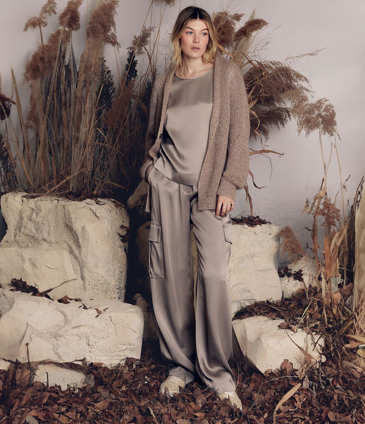 Pantalone Cargo in Raso