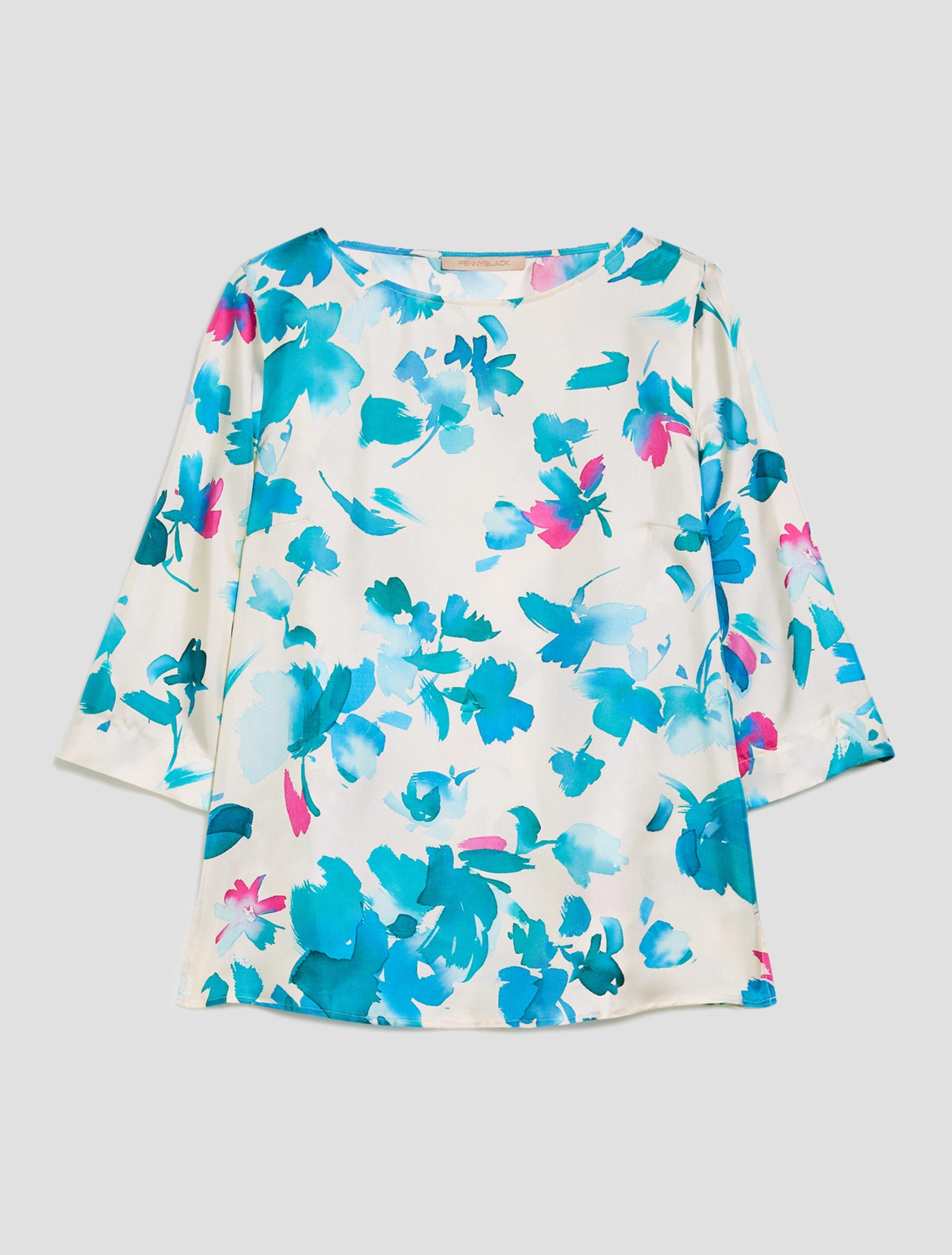 Blusa In Twill Di Seta