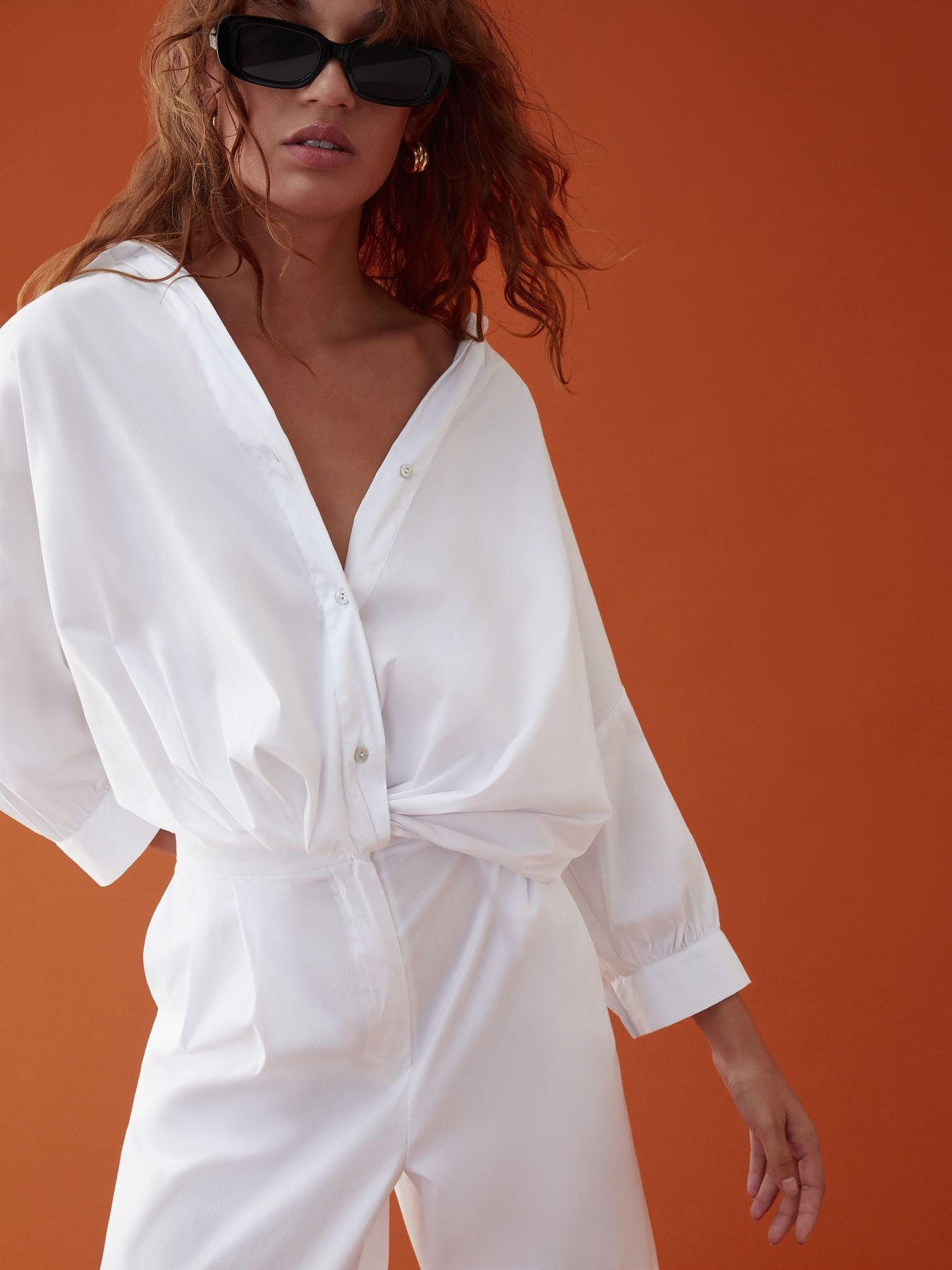 Camicia boxy in poepeline