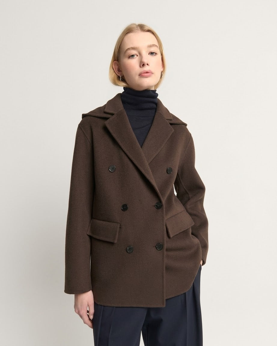 Cappotto in Lana e Cashmere con Cappuccio Removibile