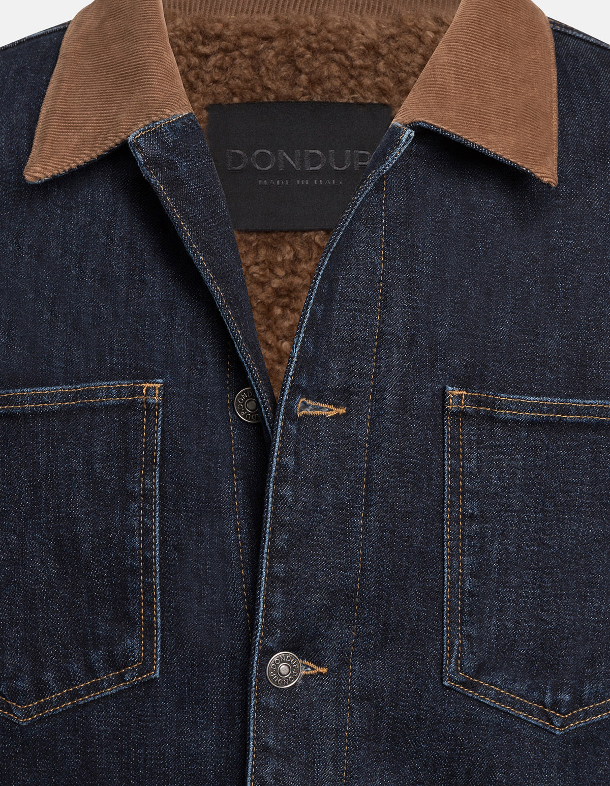 Giubbino Regular con Collo a Camicia in Tessuto a Contrasto
