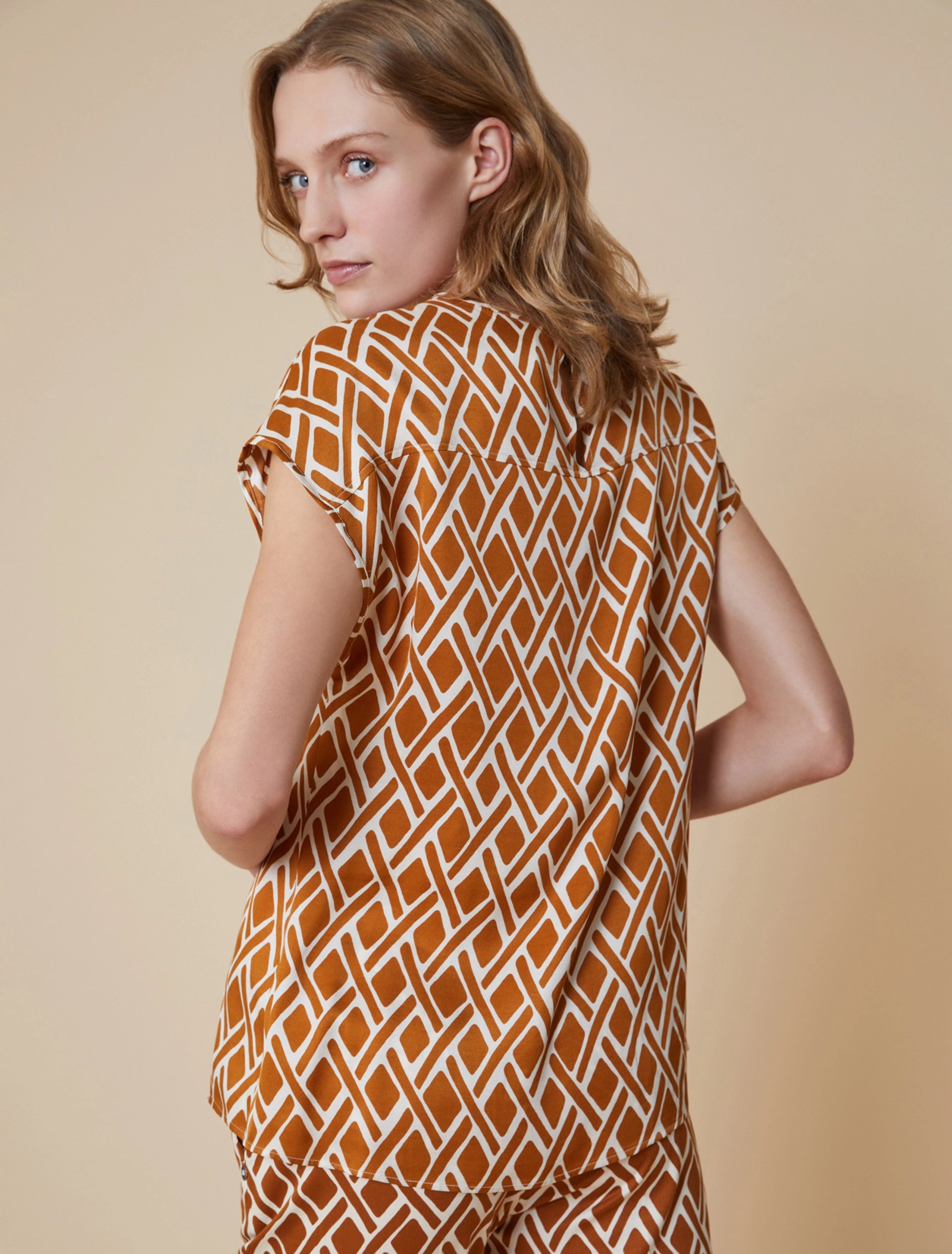 Blusa In Twill A Fantasia