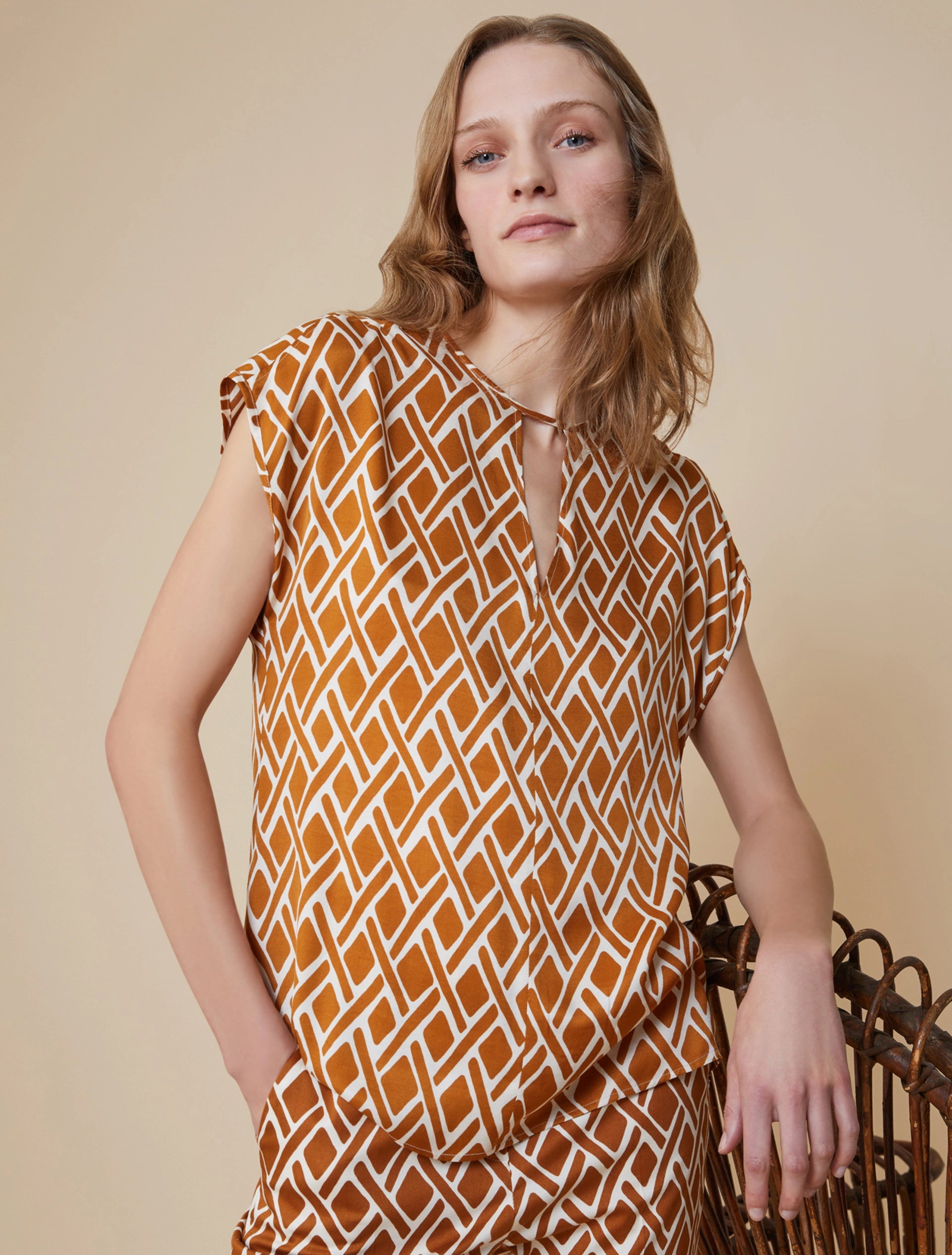 Blusa In Twill A Fantasia