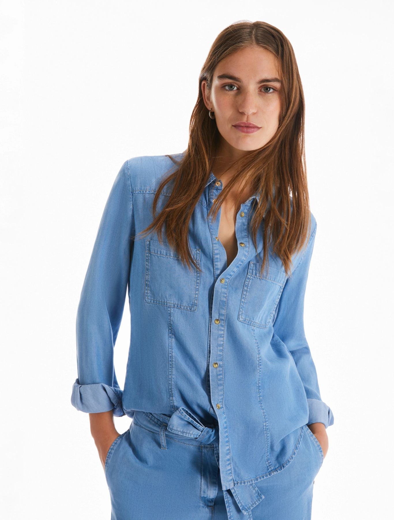 Camicia in denim fluido