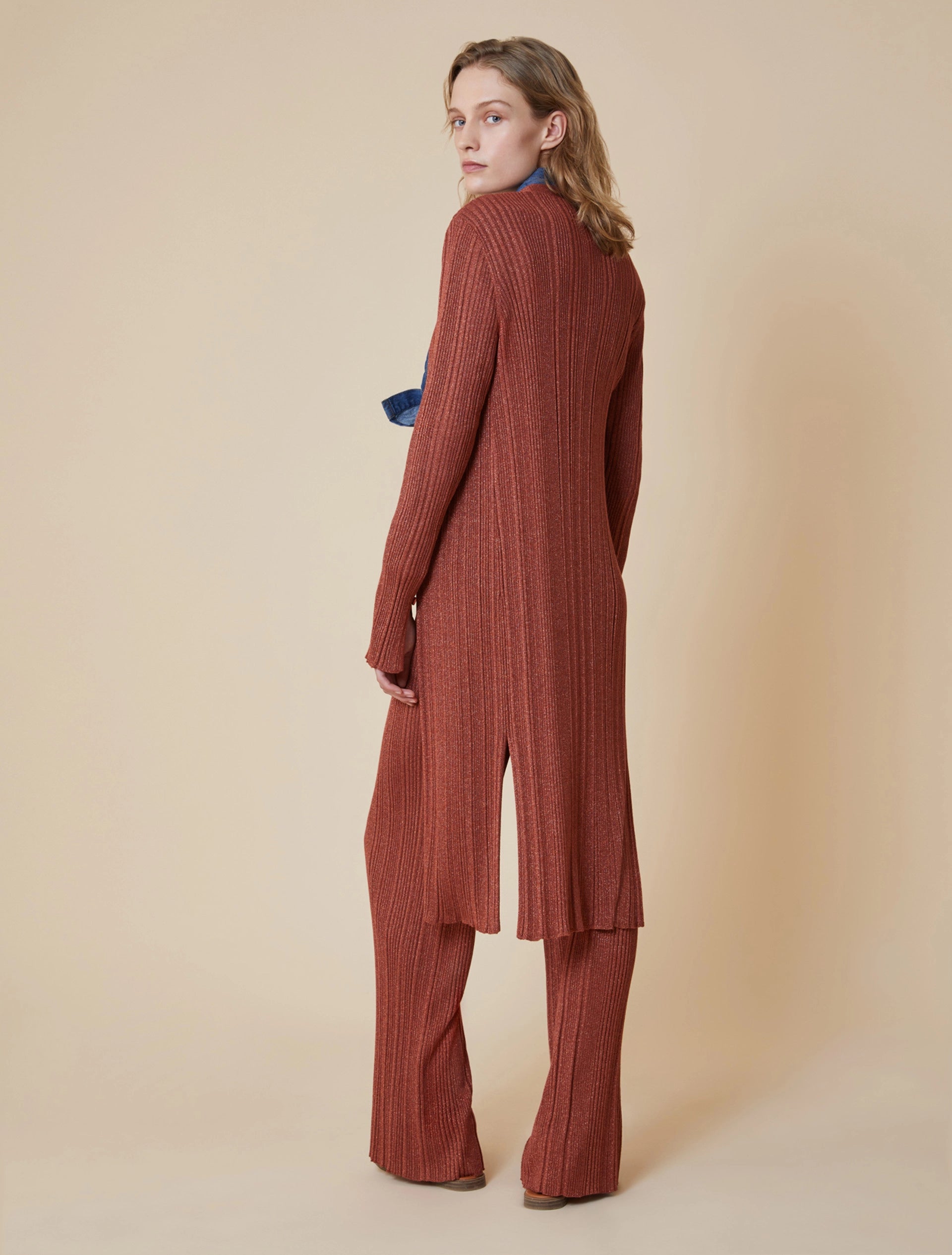 Cardigan In Maglia Lamé