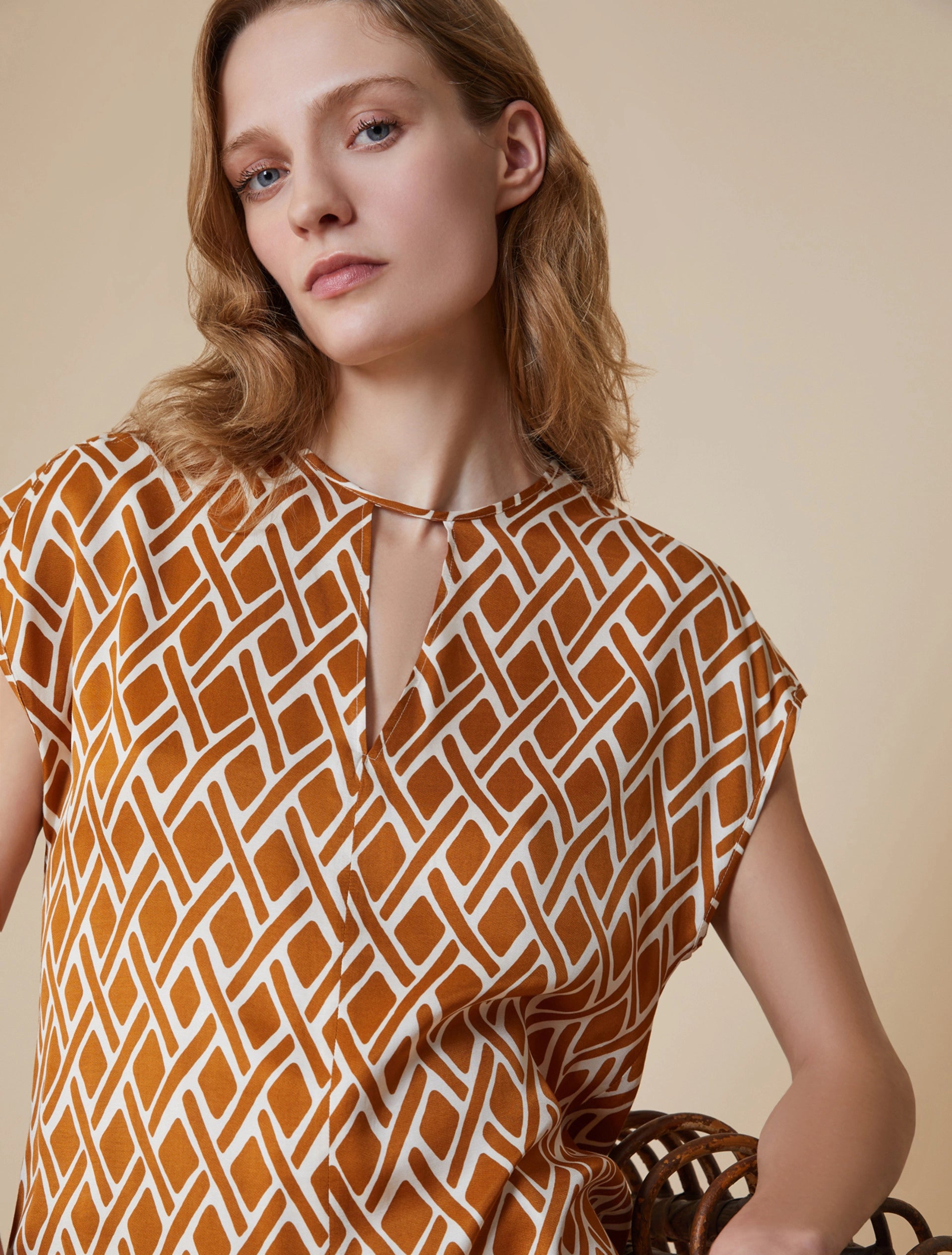 Blusa In Twill A Fantasia