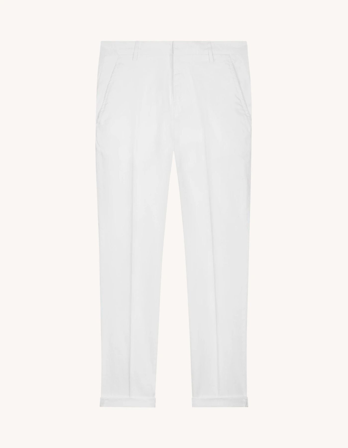 pantaloni slim in gabardina
