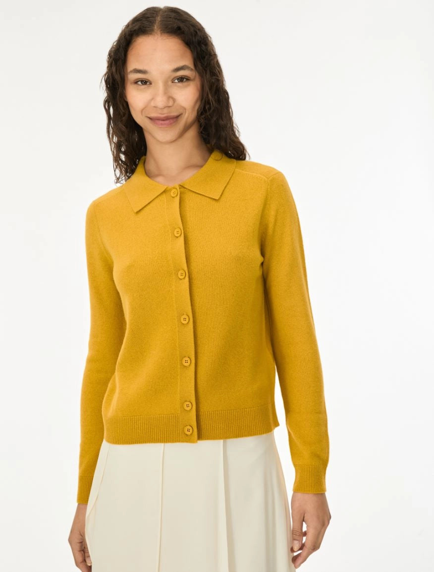 Cardigan in Pura Lana Taglio a Camicia