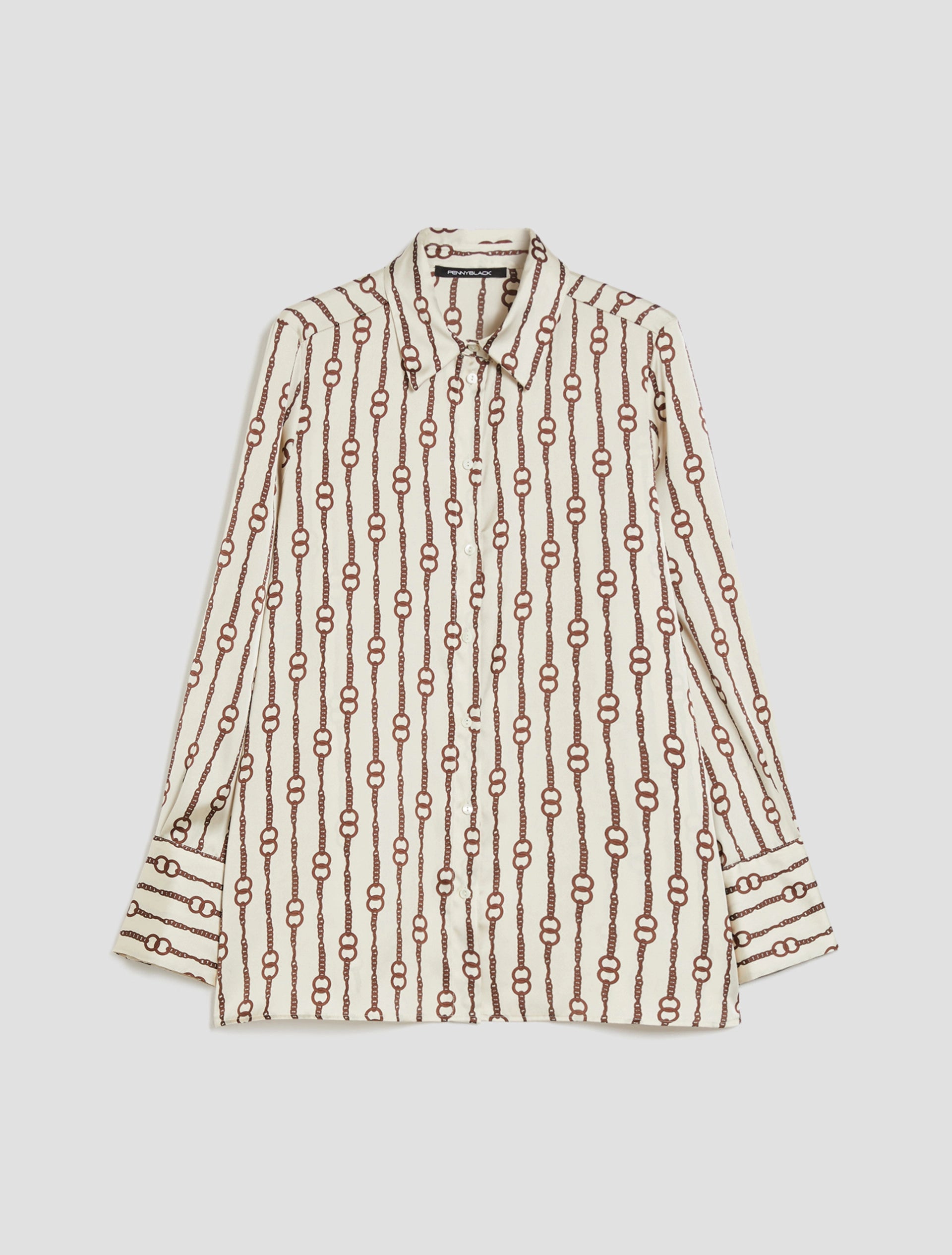 Camicia in raso a fantasia