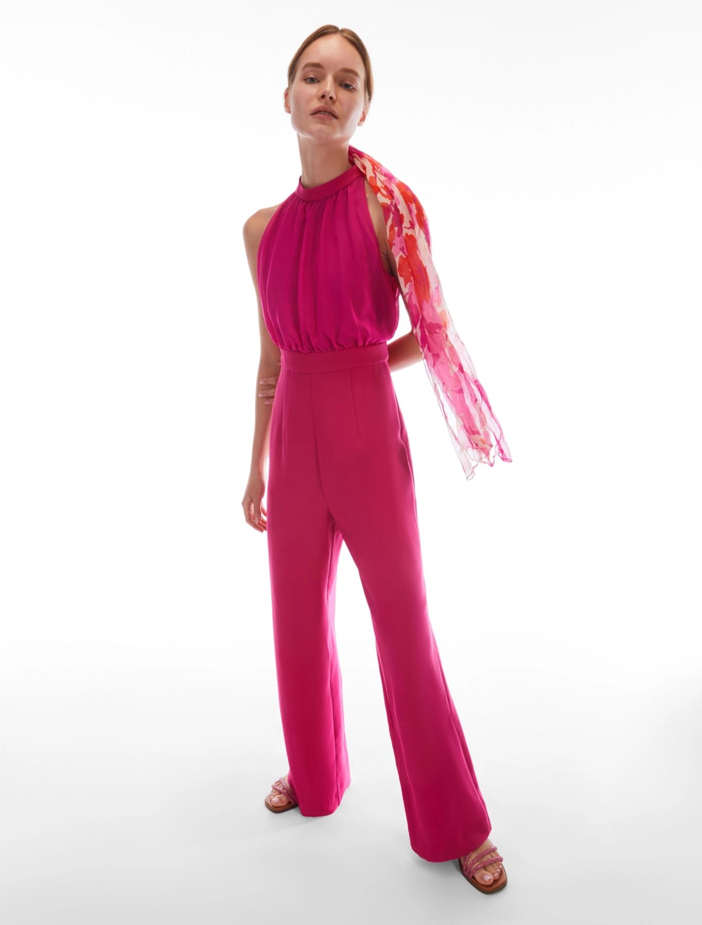 Tuta in envers satin e georgette