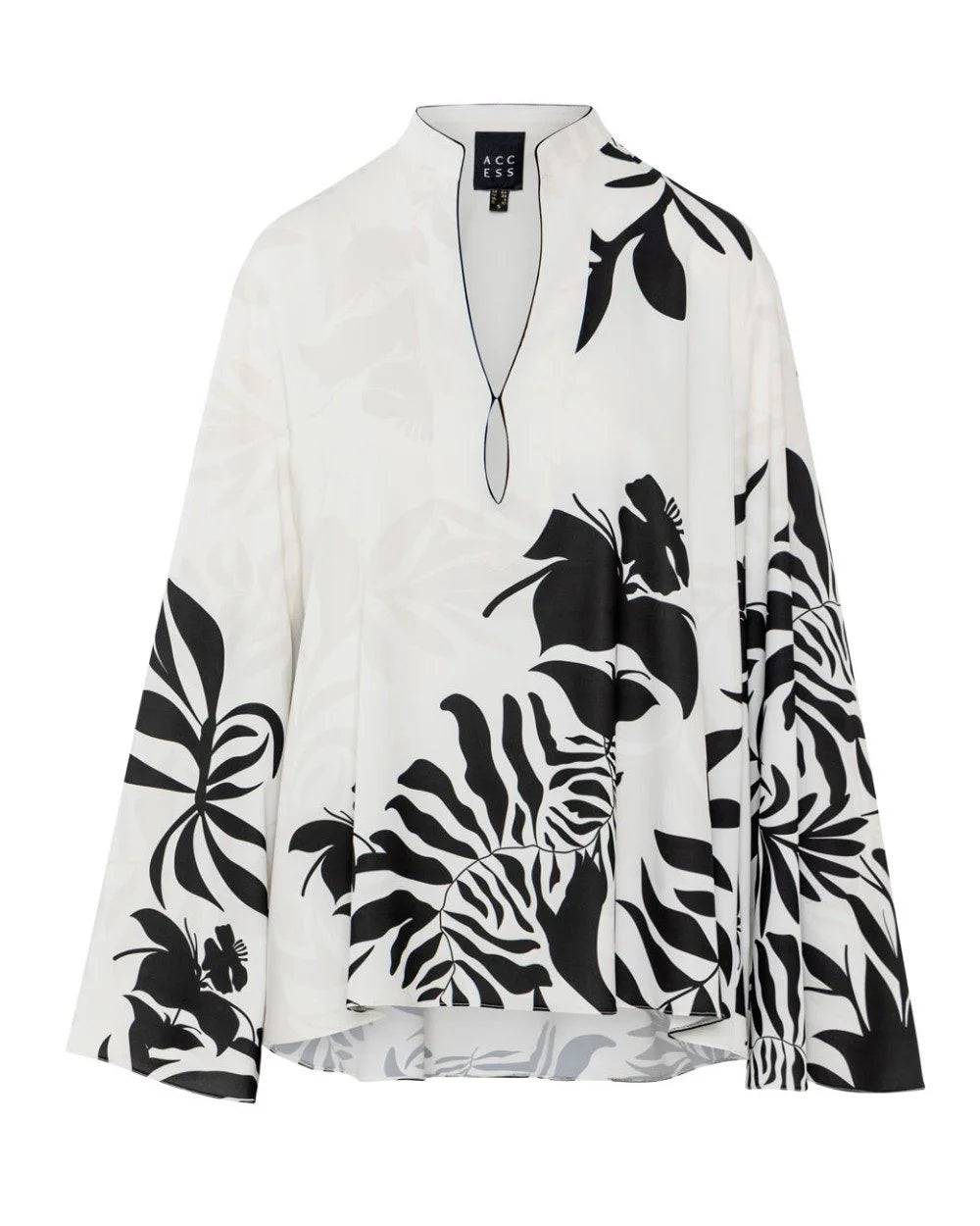 Blusa Floreale Con Apertura Frontale