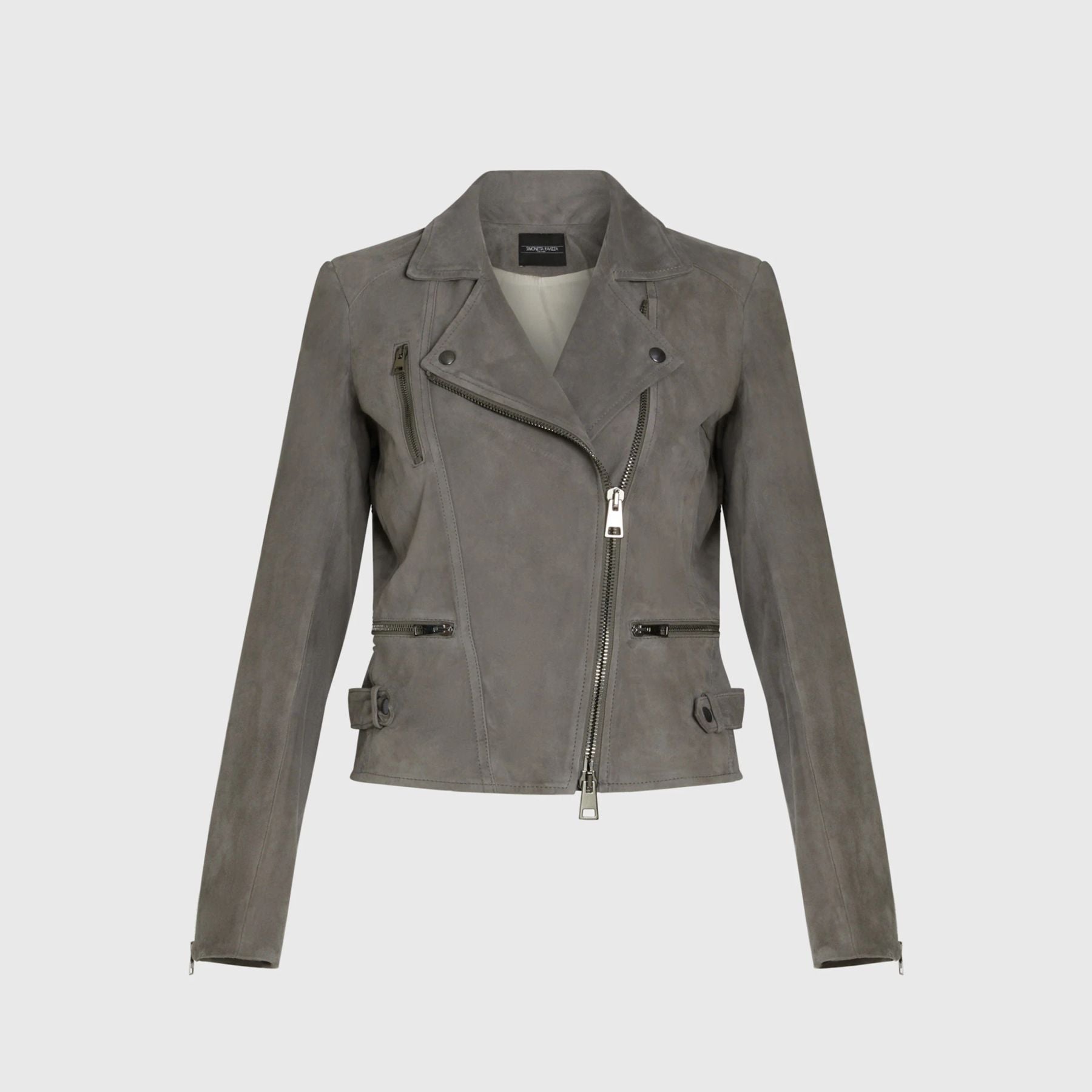 giubbotto biker in suede