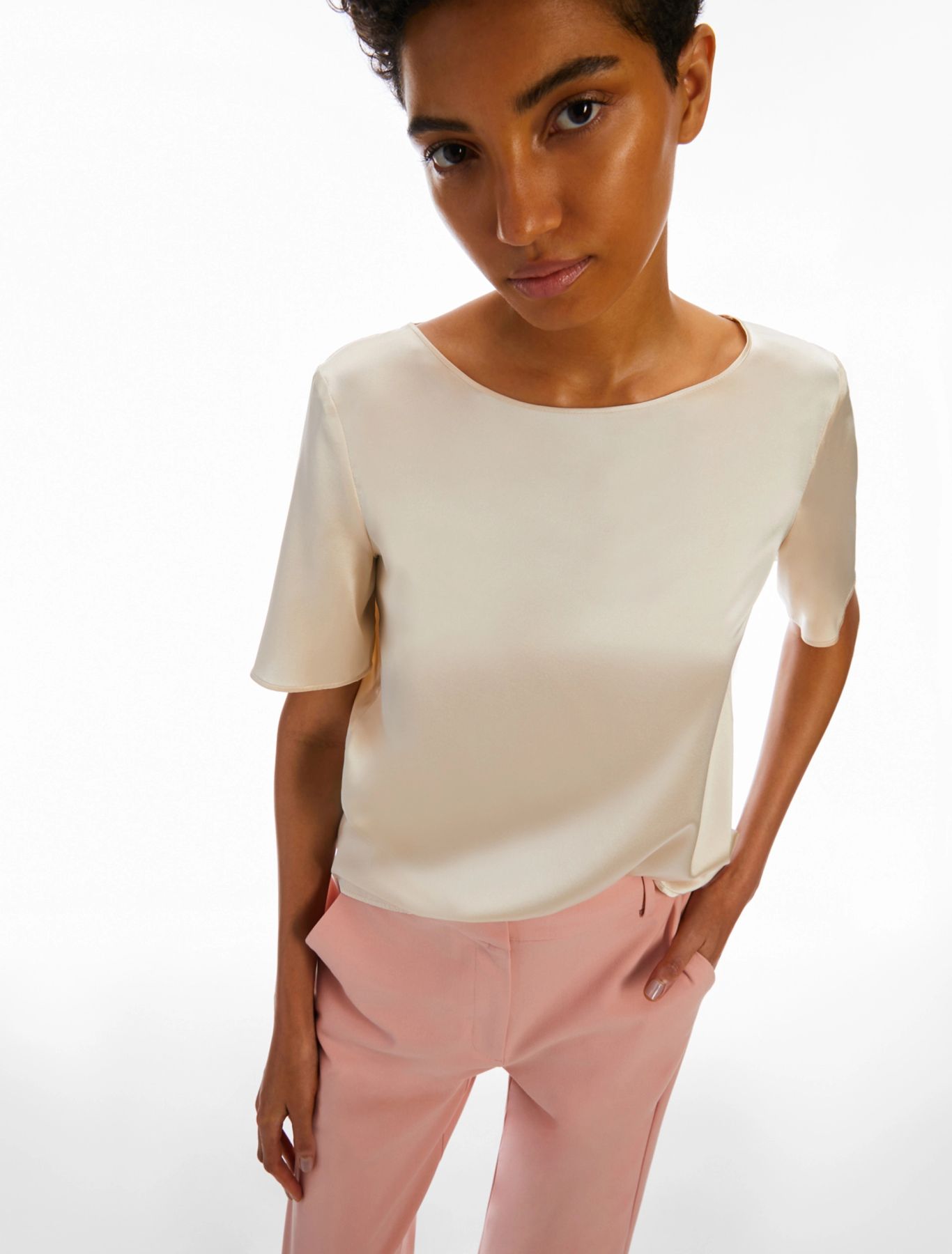 Blusa in raso di seta