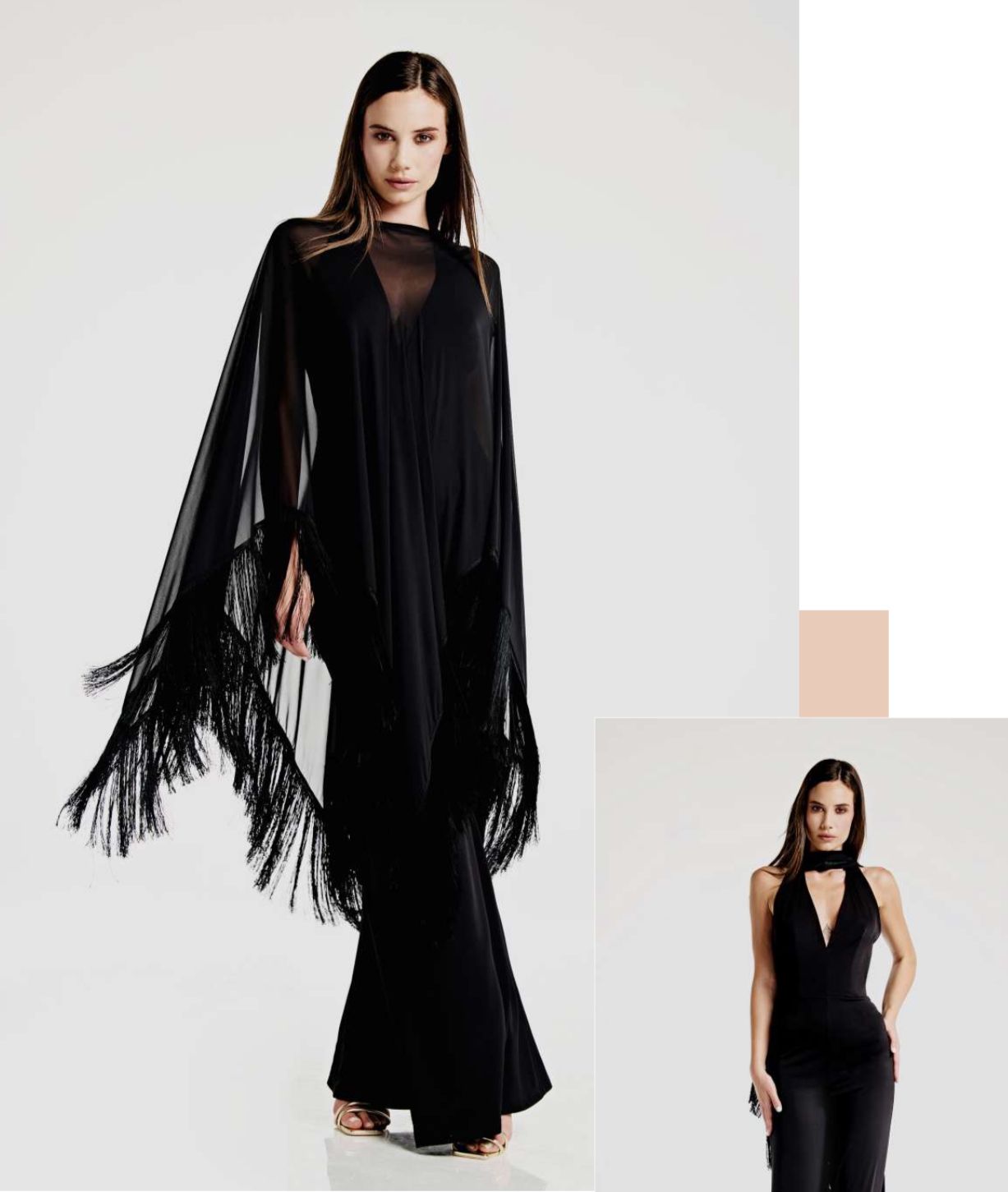 Completo Con Cappa Bordata Di Frange