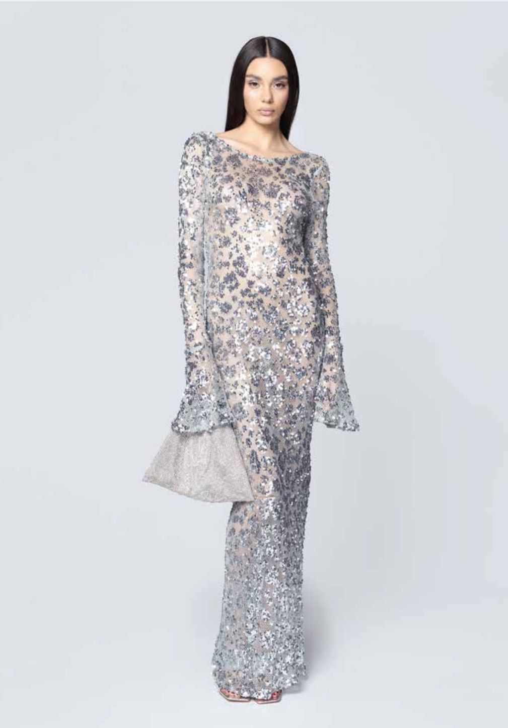 Abito con disegno paillettes