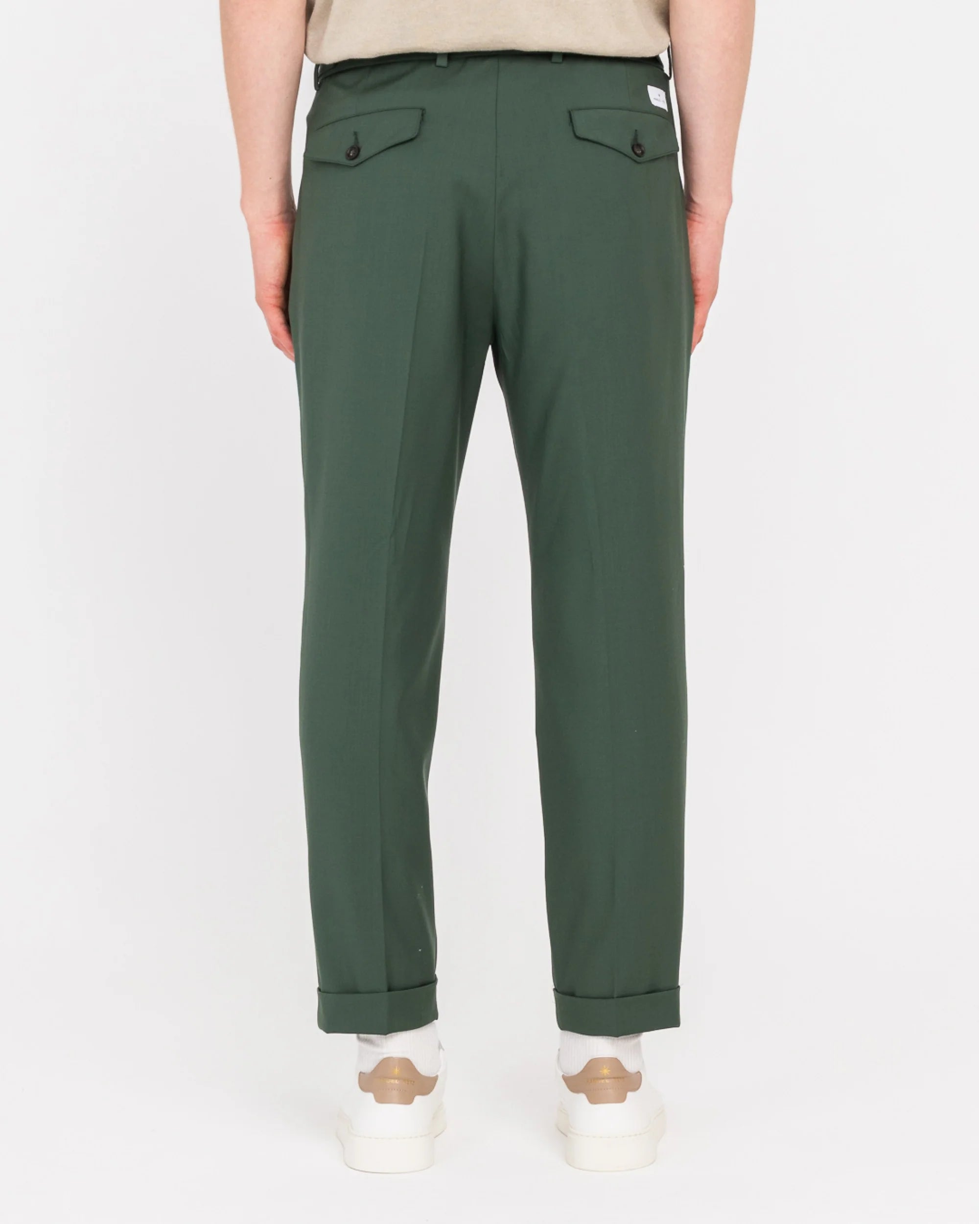 Pantalone Doppia Pinces Fresco di Lana Stretch