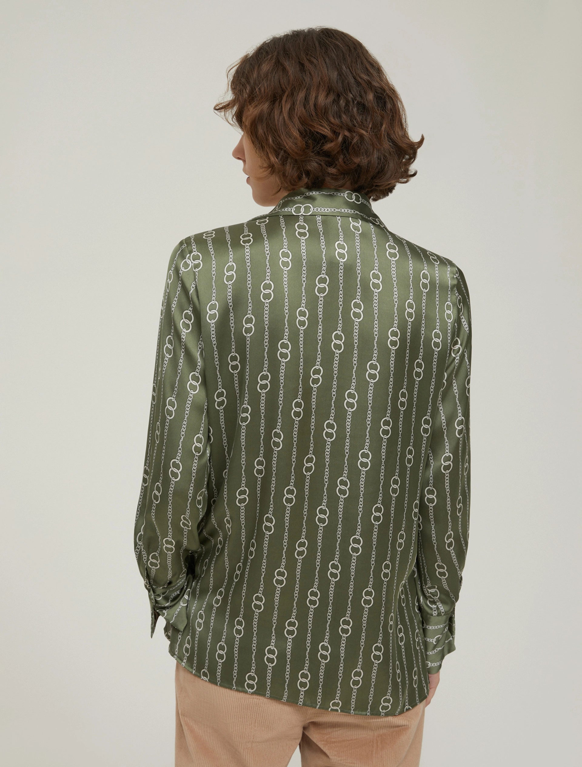 Camicia in raso a fantasia