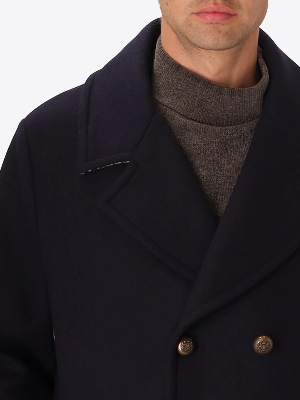 Cappotto Doppiopetto Oversize in Panno Misto Lana