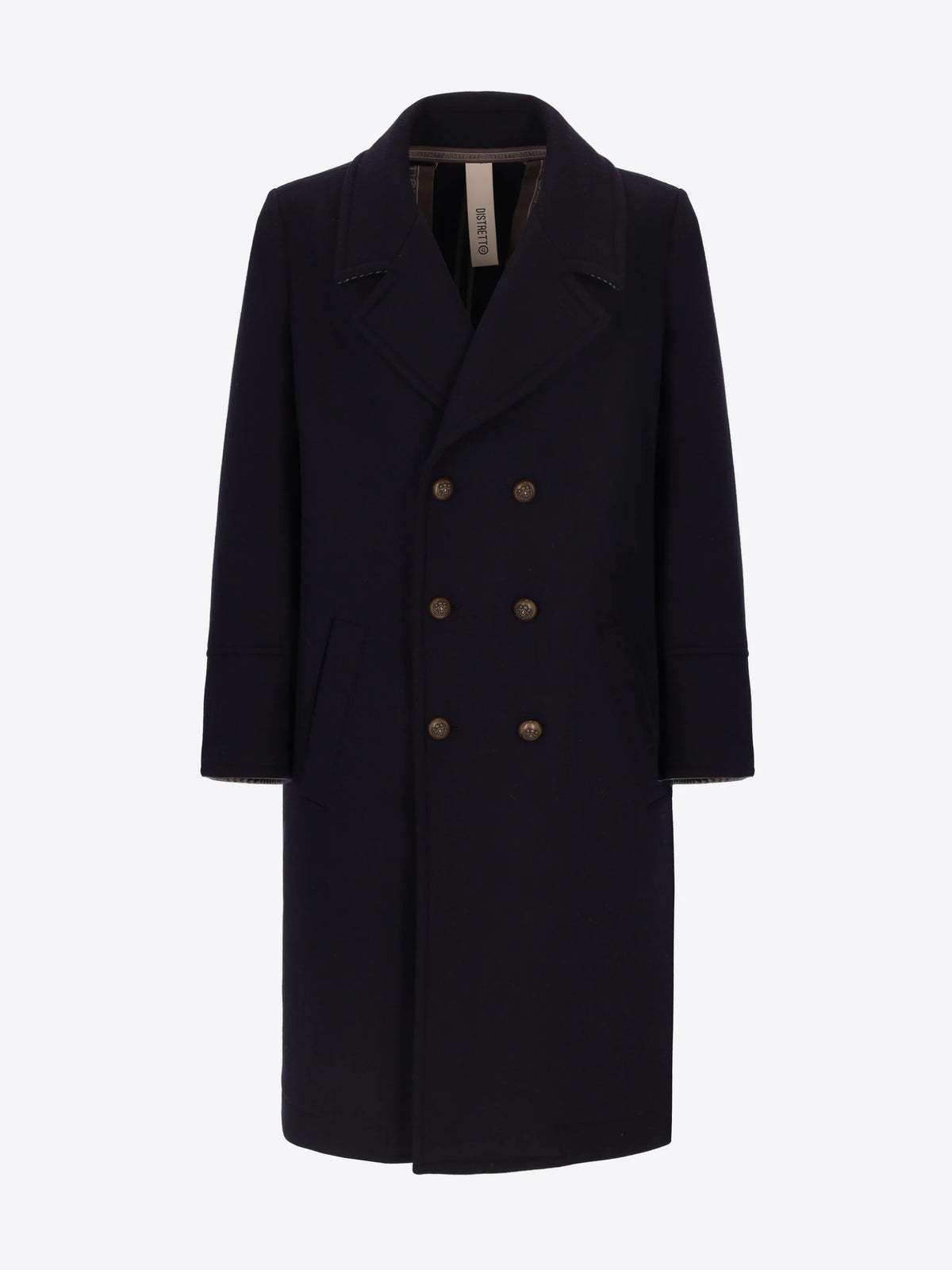 Cappotto Doppiopetto Oversize in Panno Misto Lana
