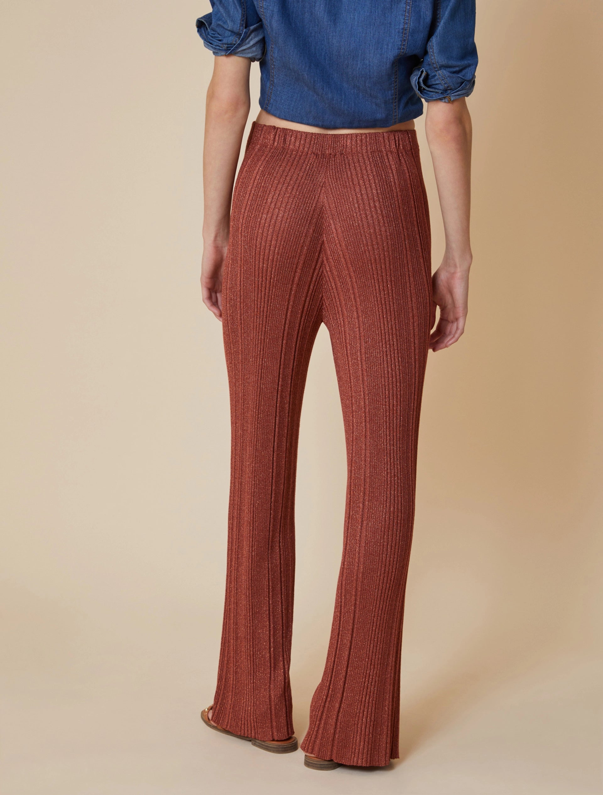 Pantaloni In Maglia Lamé