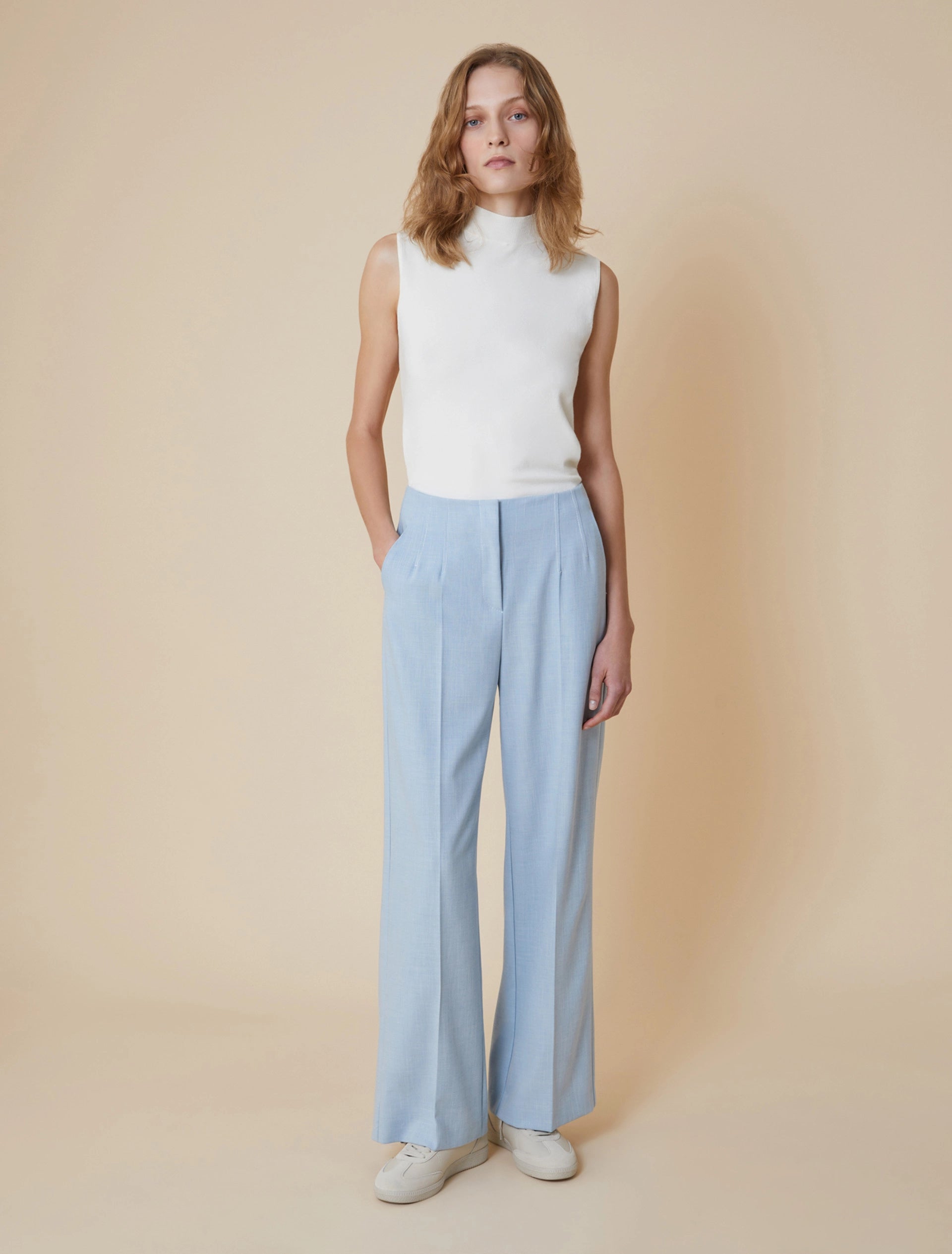 Pantaloni Ampi In Tela Chiné