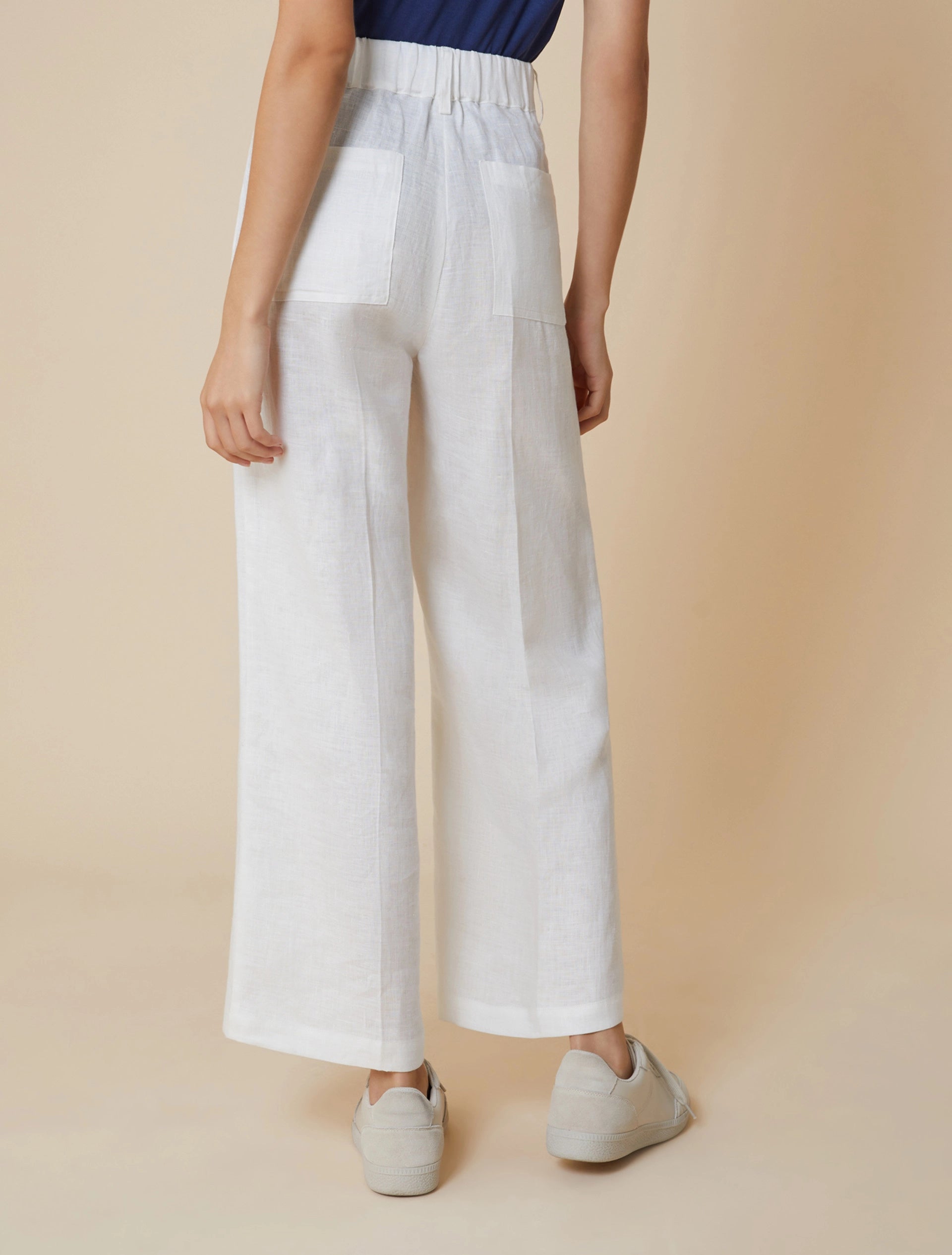Pantaloni Ampi In Puro Lino
