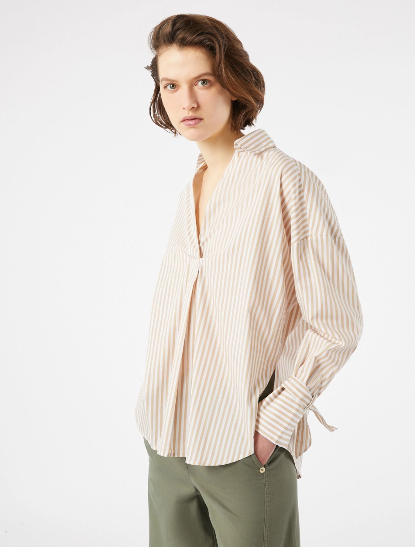 Blusa oversize in popeline