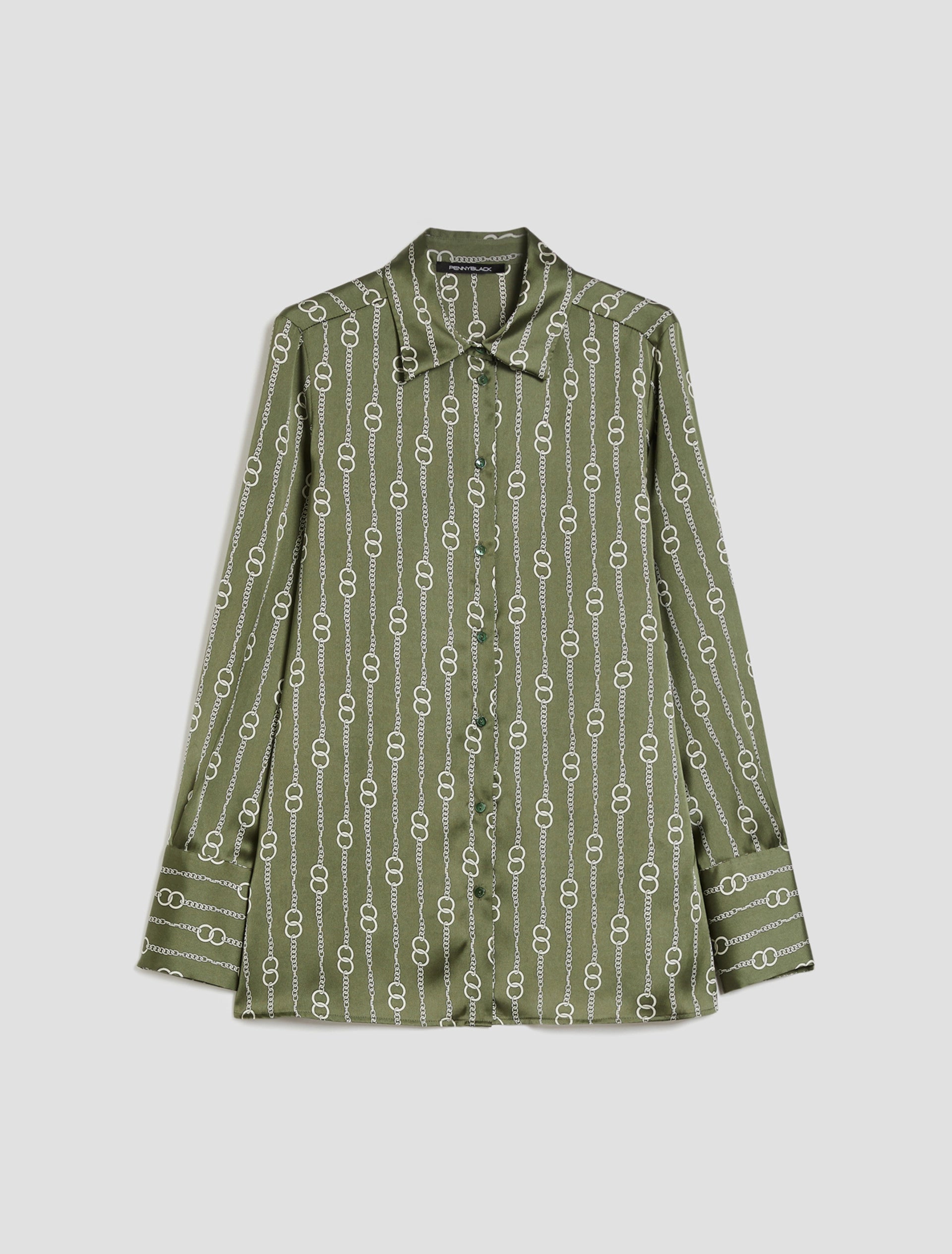 Camicia in raso a fantasia