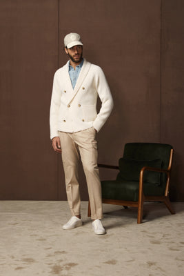 Cardigan Doppiopetto A Maglia Inglese