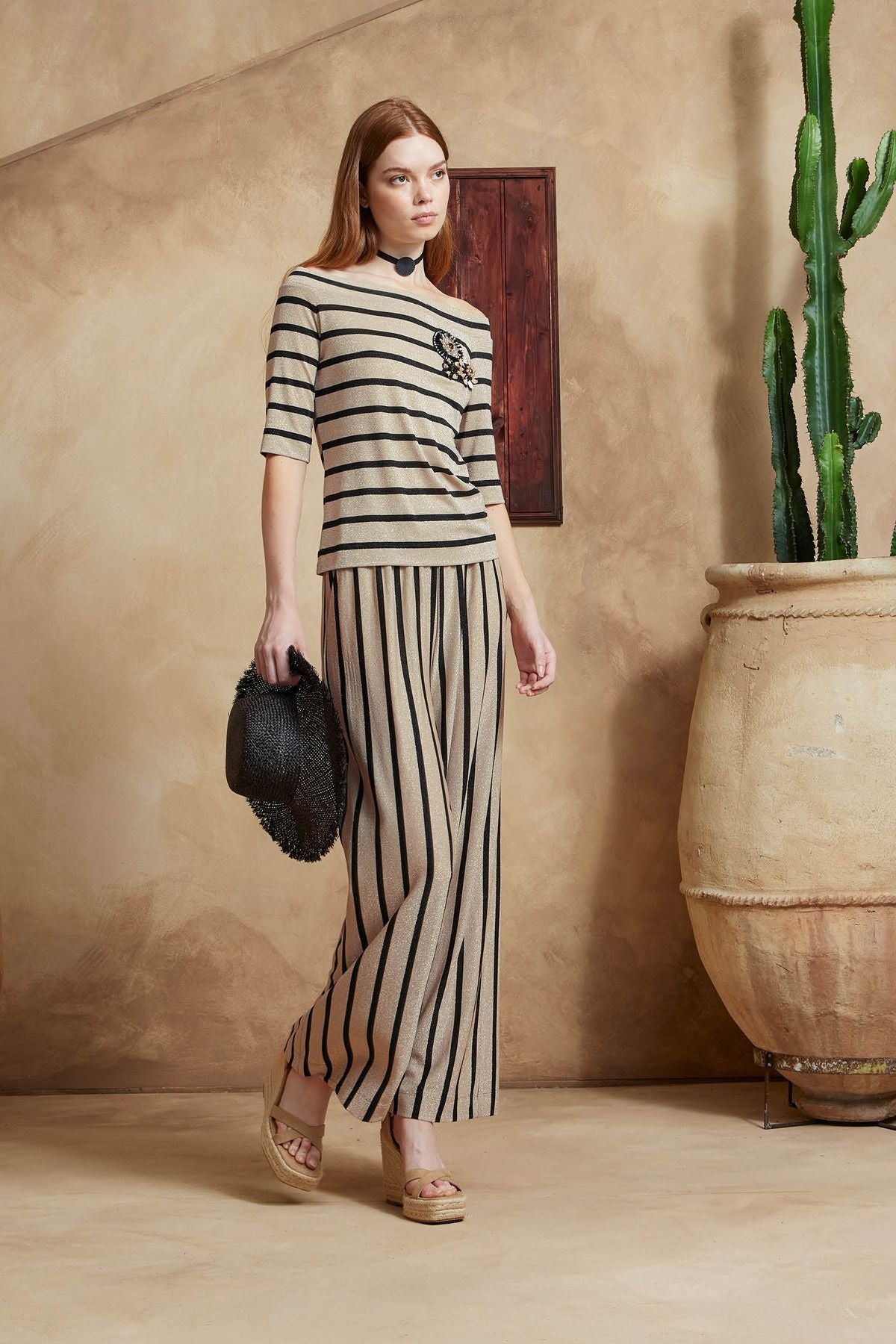 completo rigato in lurex