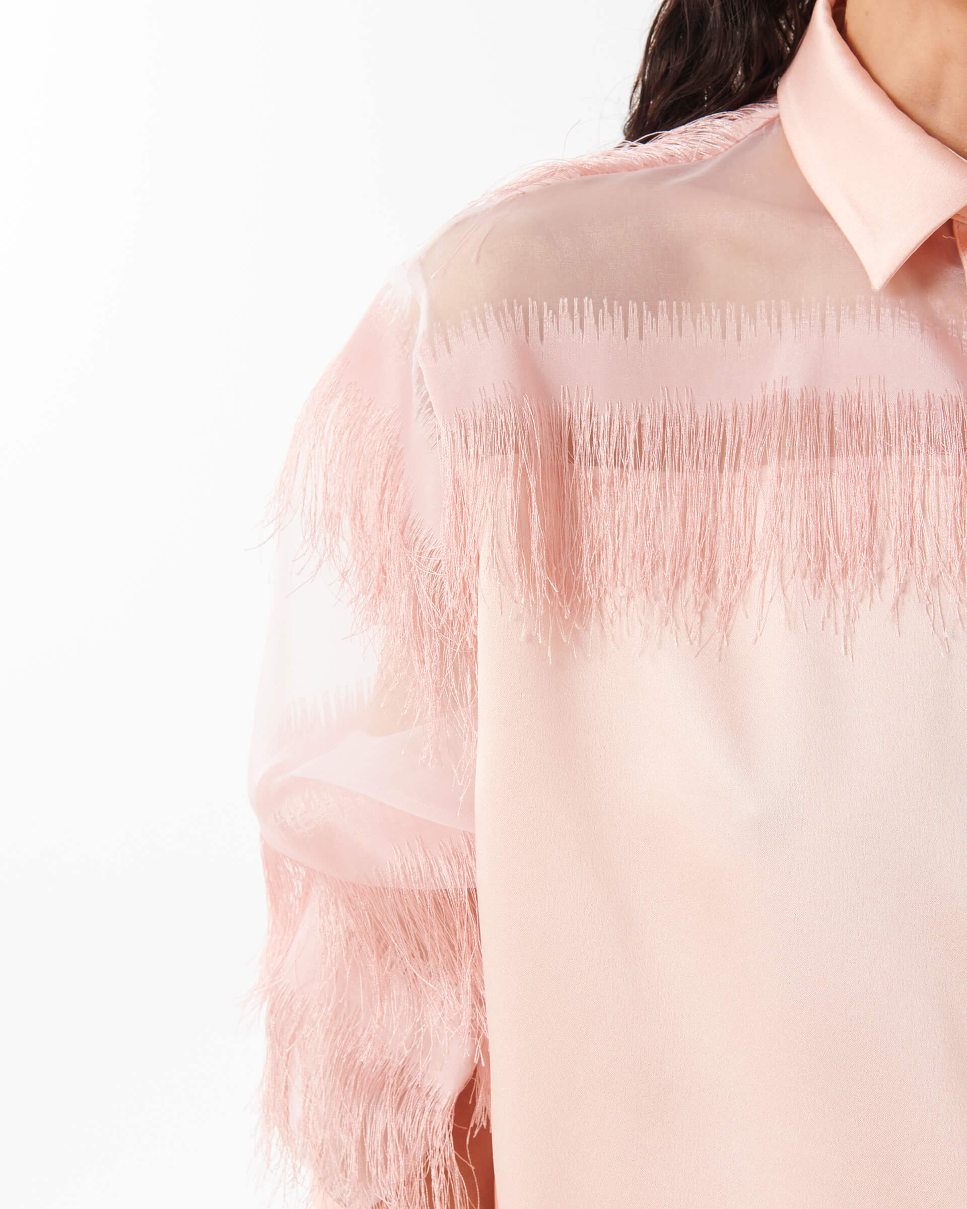 Camicia Semitrasparente con Frange