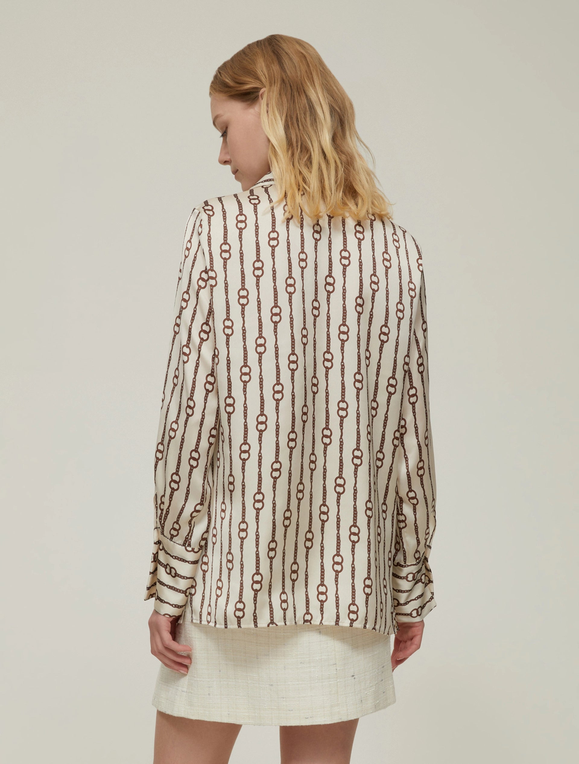 Camicia in raso a fantasia