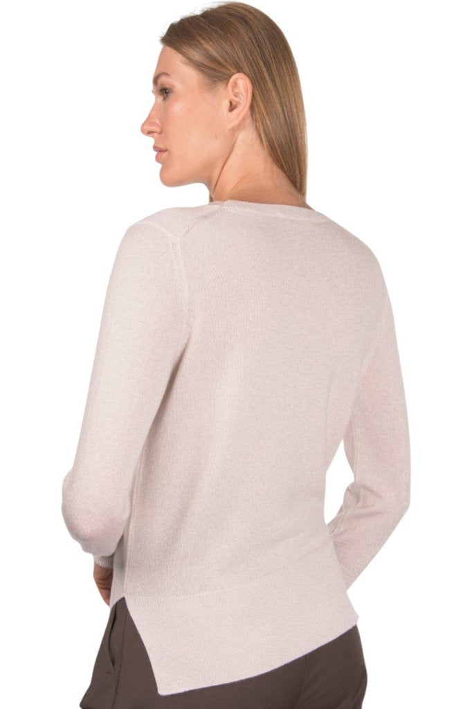 Girocollo con spacchi in Cashmere e Viscosa