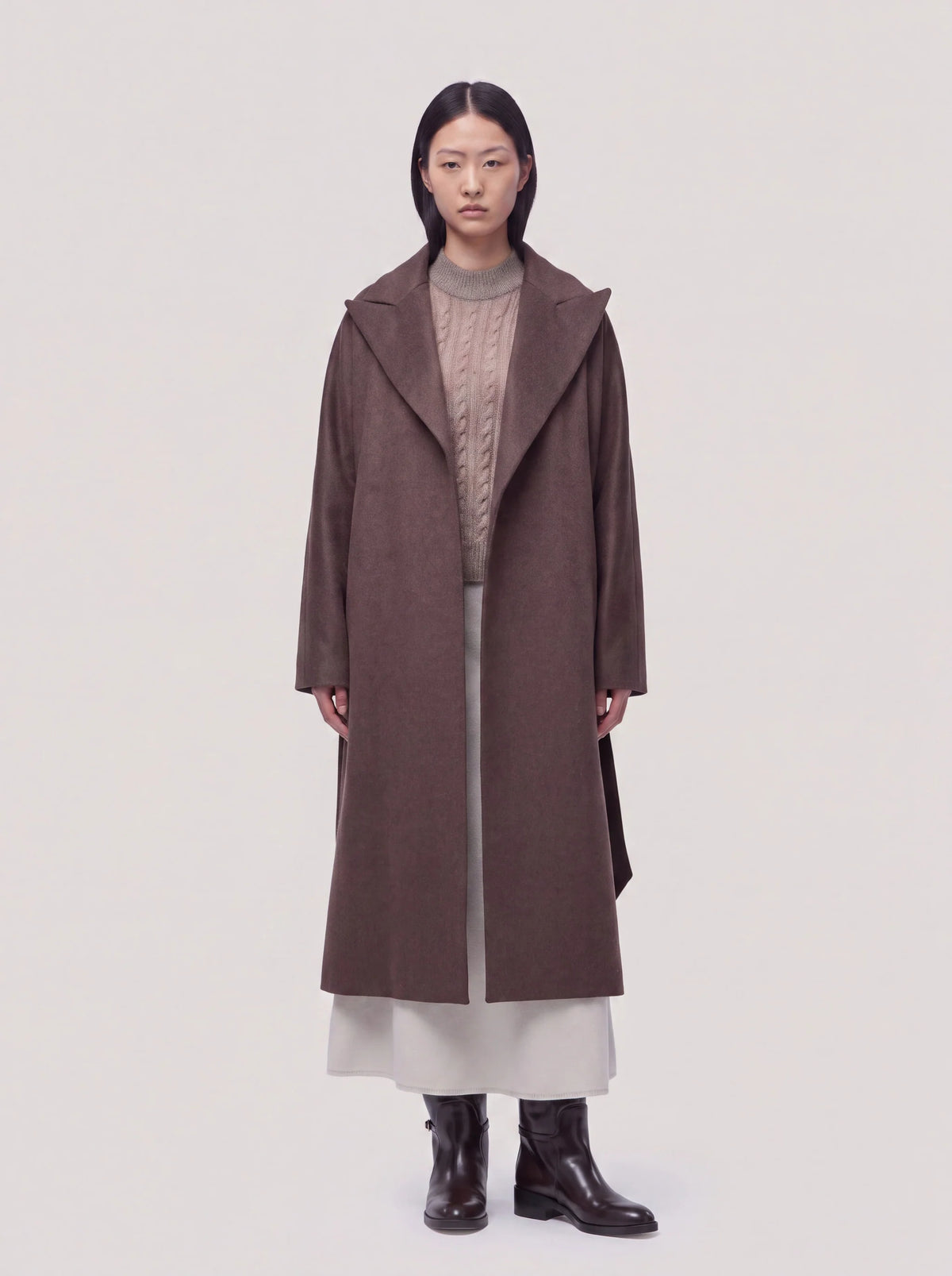 Cappotto Lungo in Cashmere con Cintura