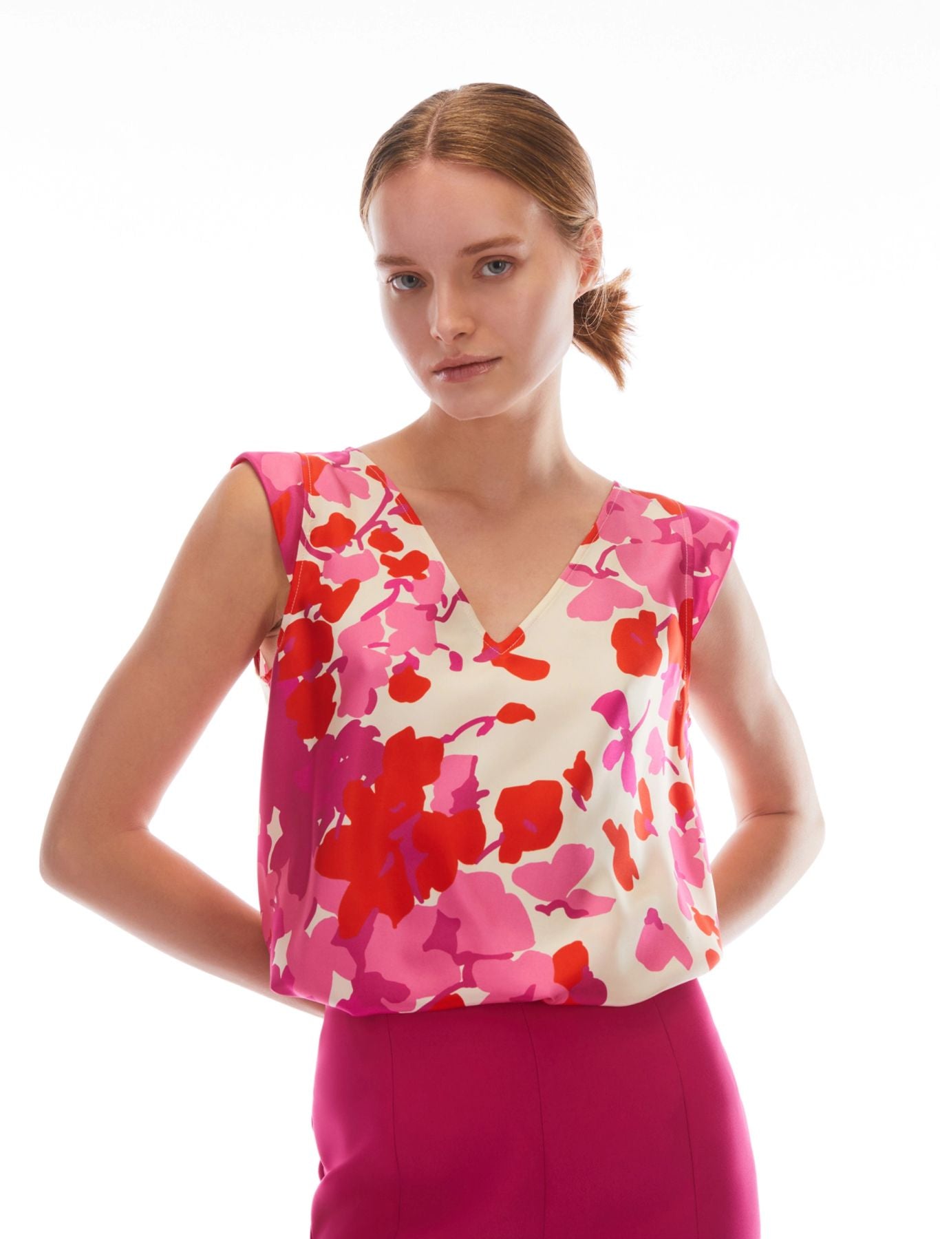 Top in twill di seta