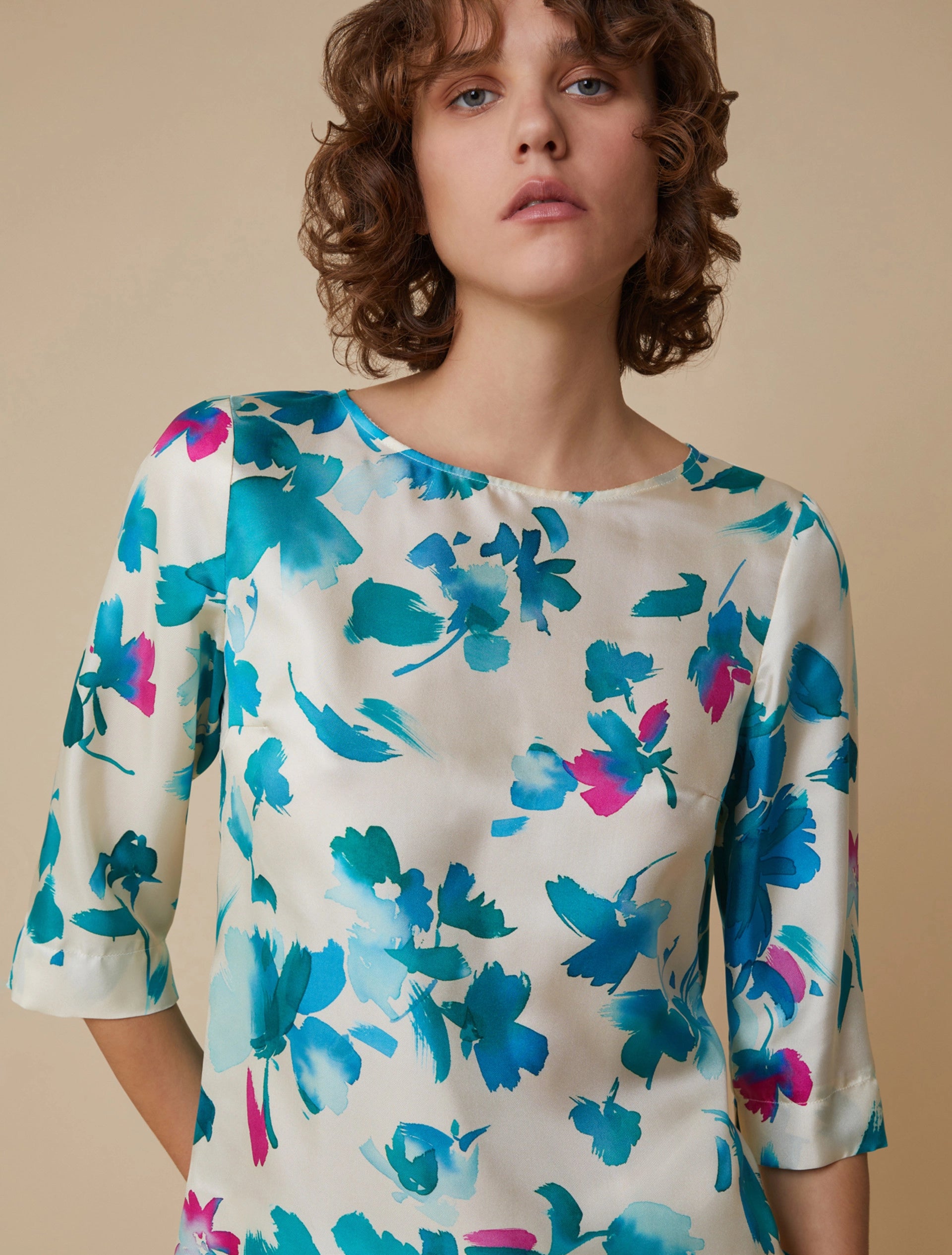 Blusa In Twill Di Seta