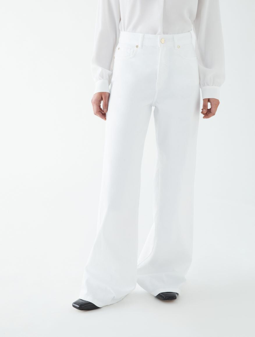 Pantaloni denim gamba larga