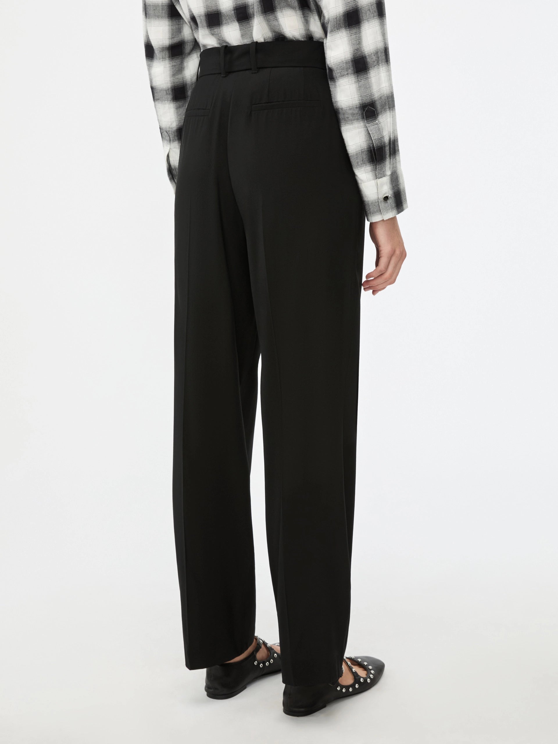 Pantaloni In Misto Lana Con Pinces