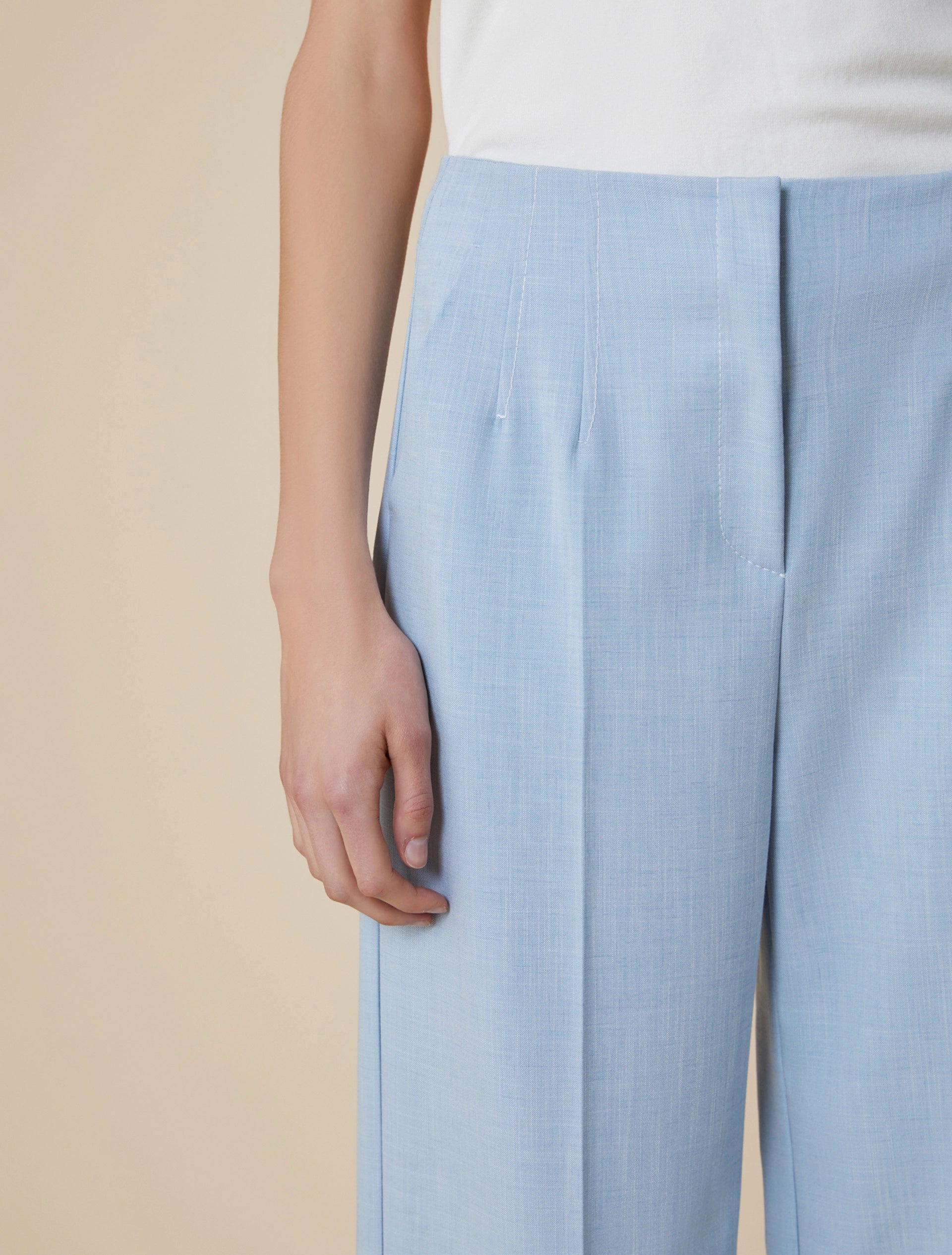 Pantaloni Ampi In Tela Chiné