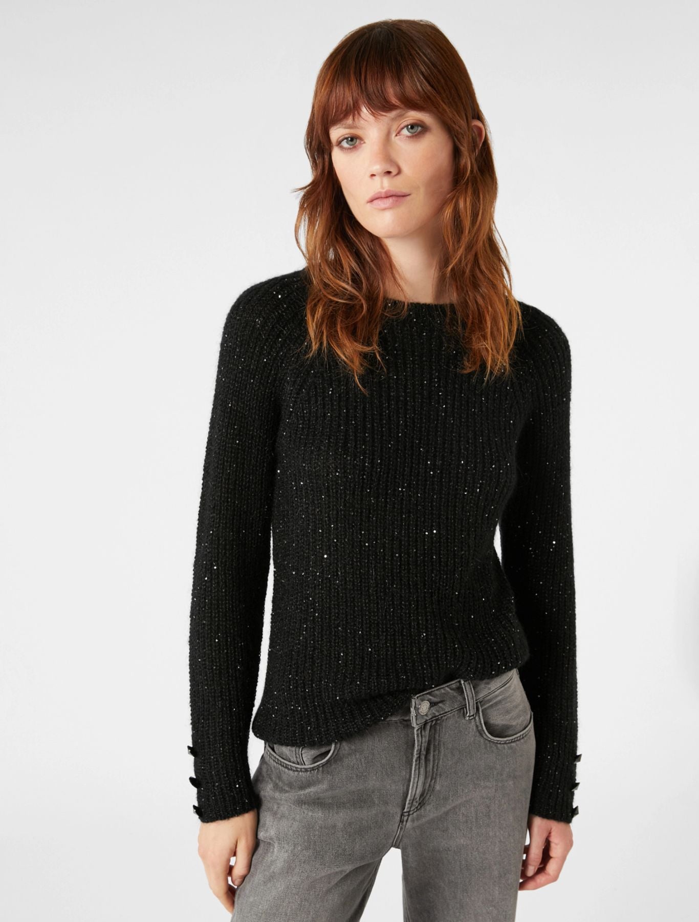 Maglia Con Micro Paillettes
